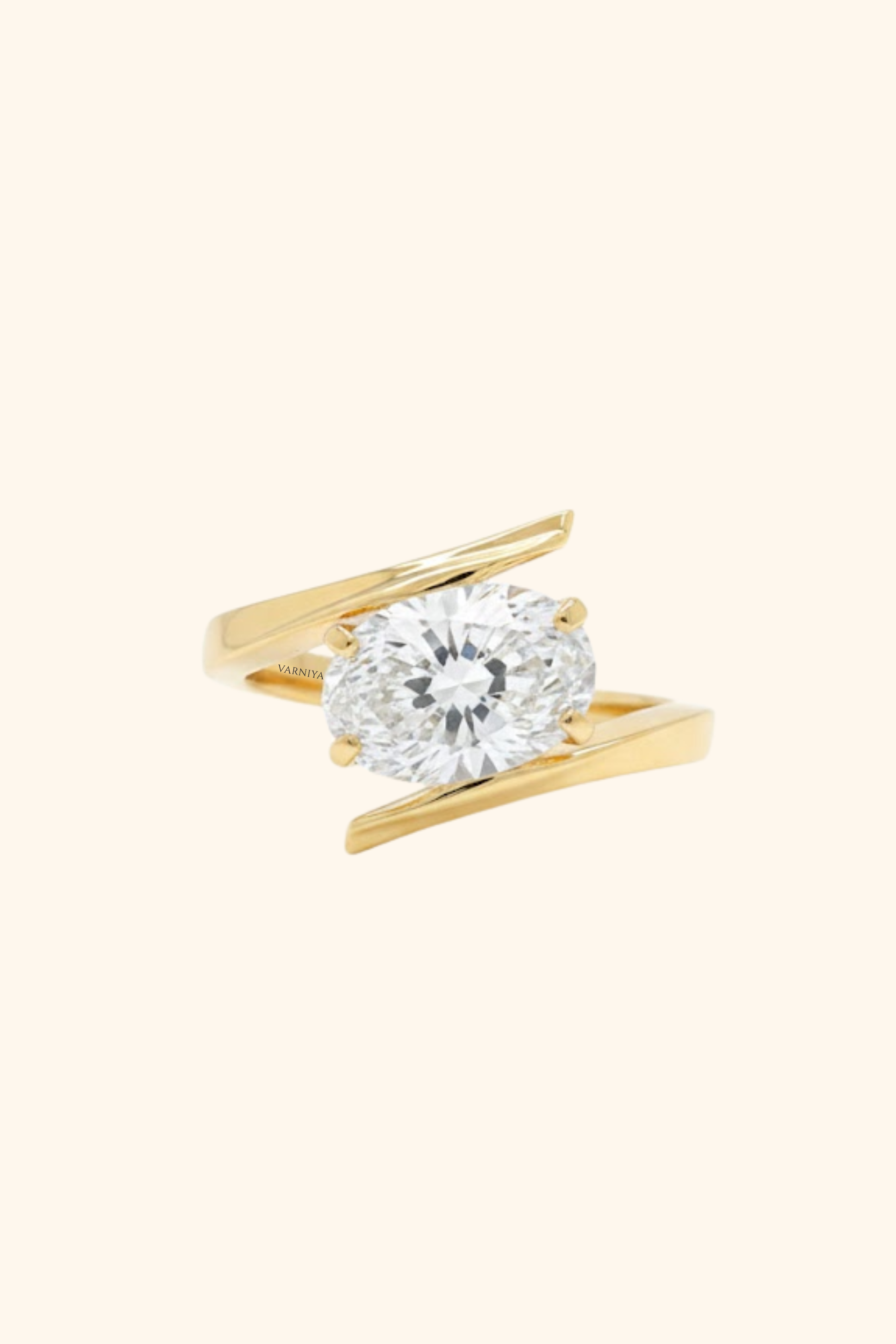 Alegria Twisted Band with Oval Solitaire