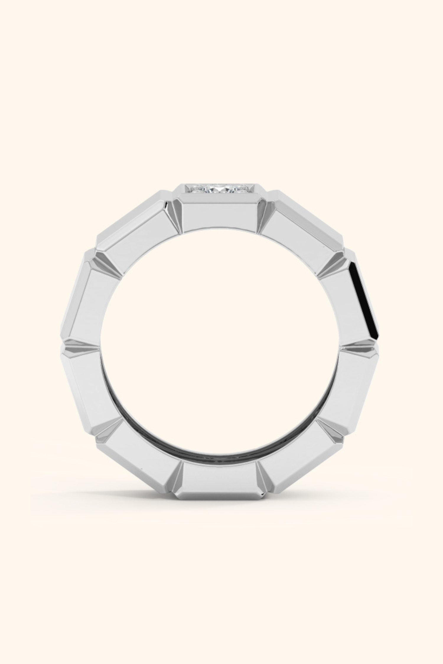 Honor Band with Round Solitaire