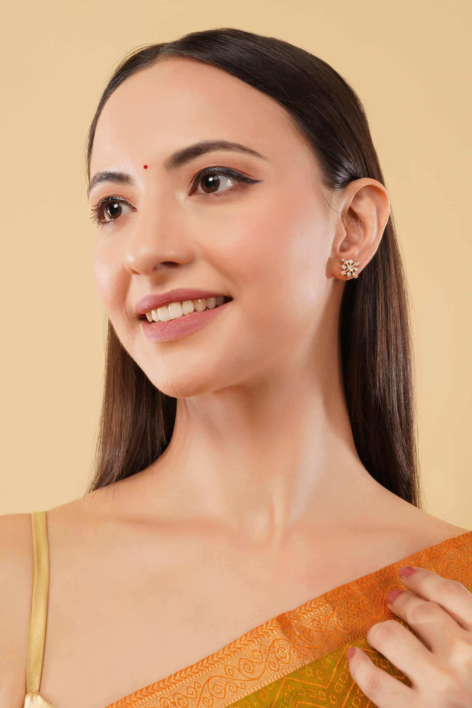 Traditional Regal Square Bloom Earrings