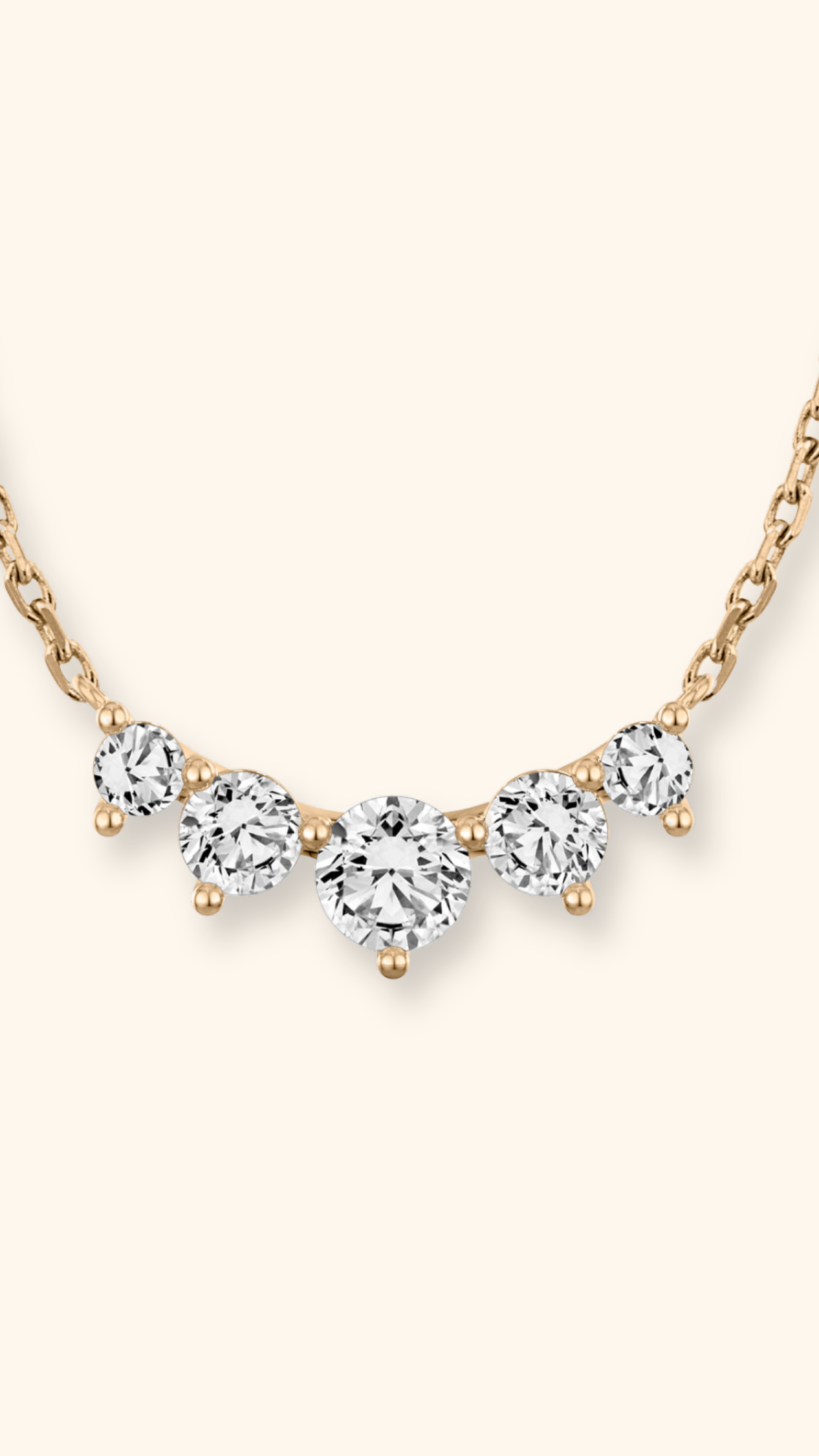 Stella Arc Pendant with Round Brilliant Diamonds