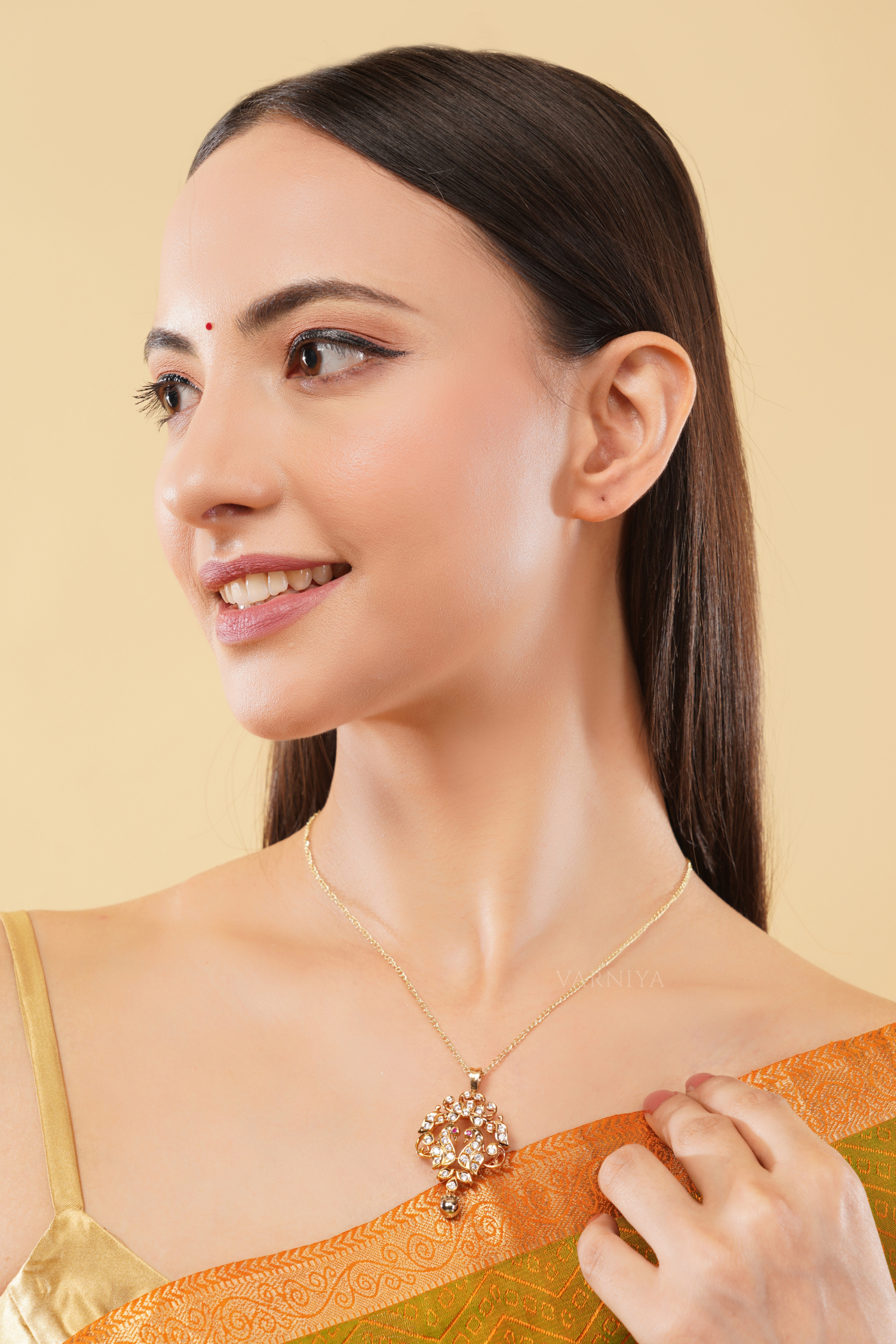 Traditional Pear-Shaped Halo Pendant