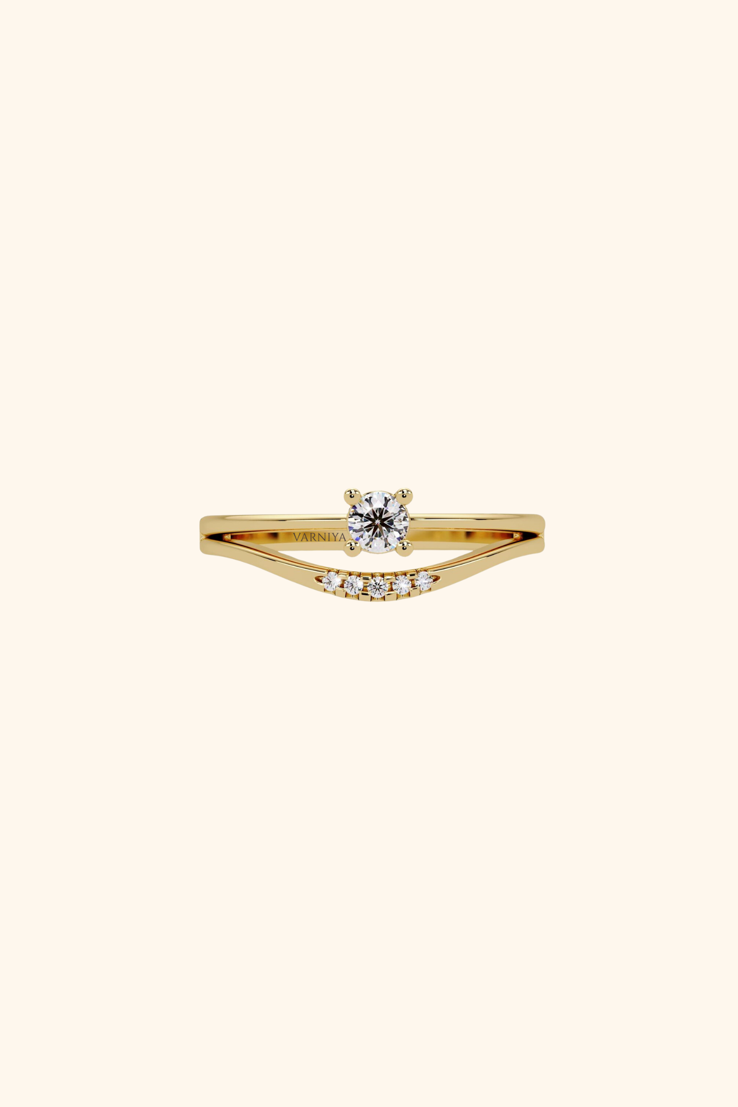 Dainty Curved Solitaire Ring
