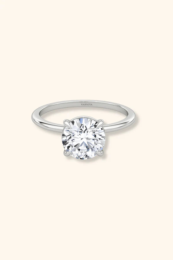 4 Prong Timeless Grace Ring with Round Brilliant Solitaire