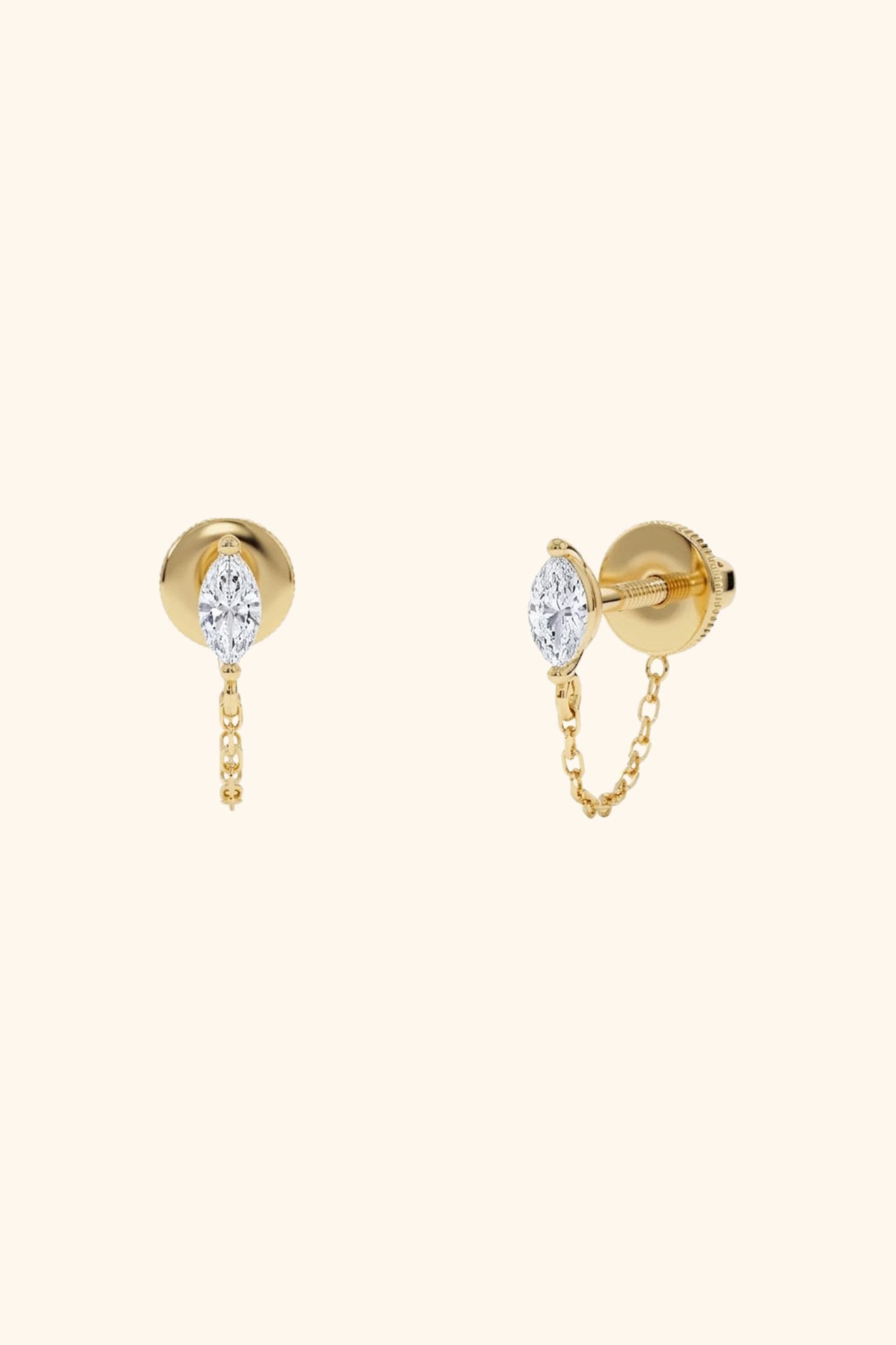 Marquise Diamond Chain Earrings