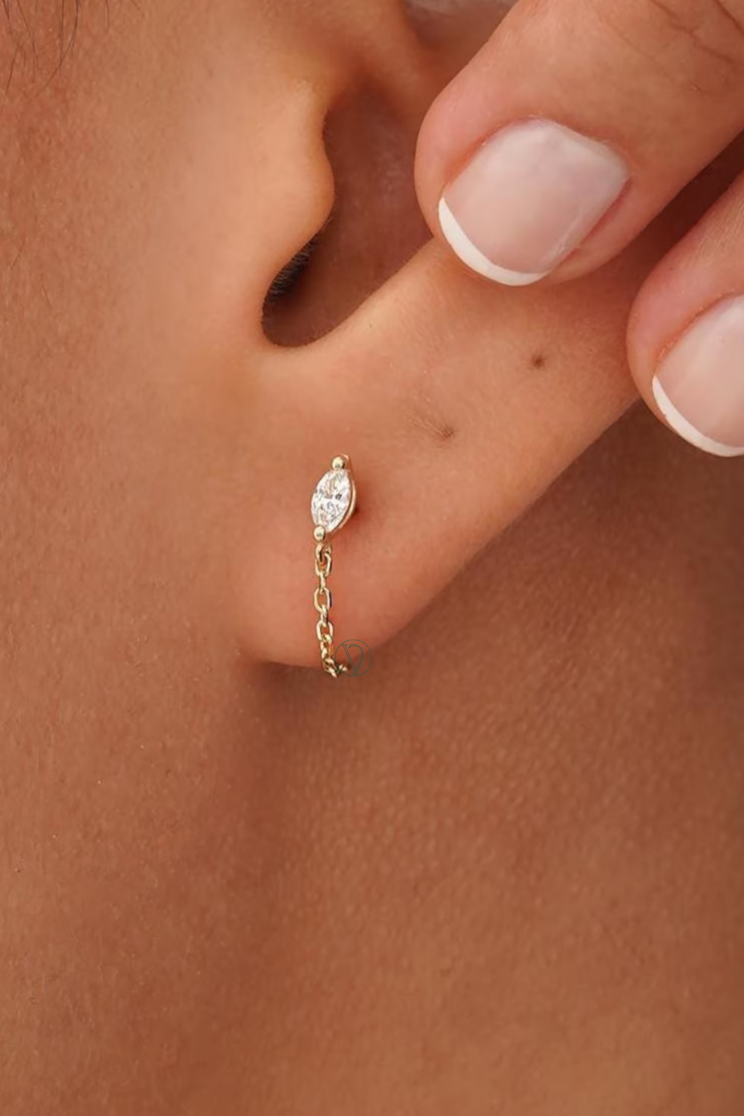 Marquise Diamond Chain Earrings
