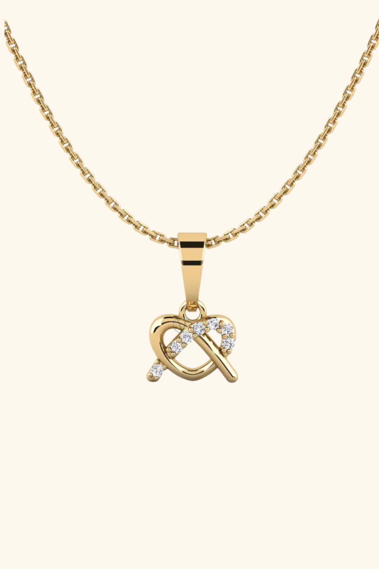 Twist Pavè Heart Pendant