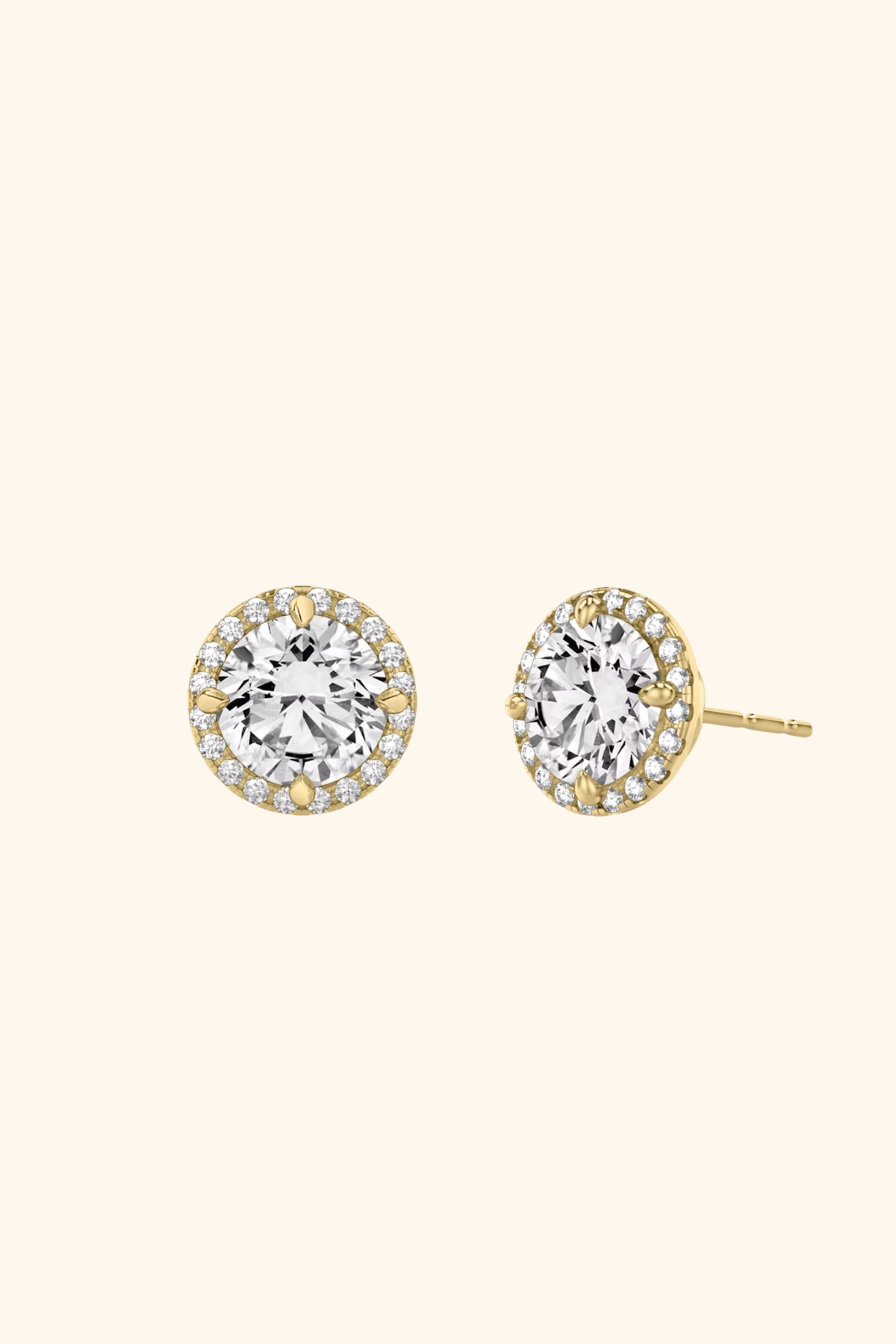 Classic Halo Round Brilliant Solitaire Studs