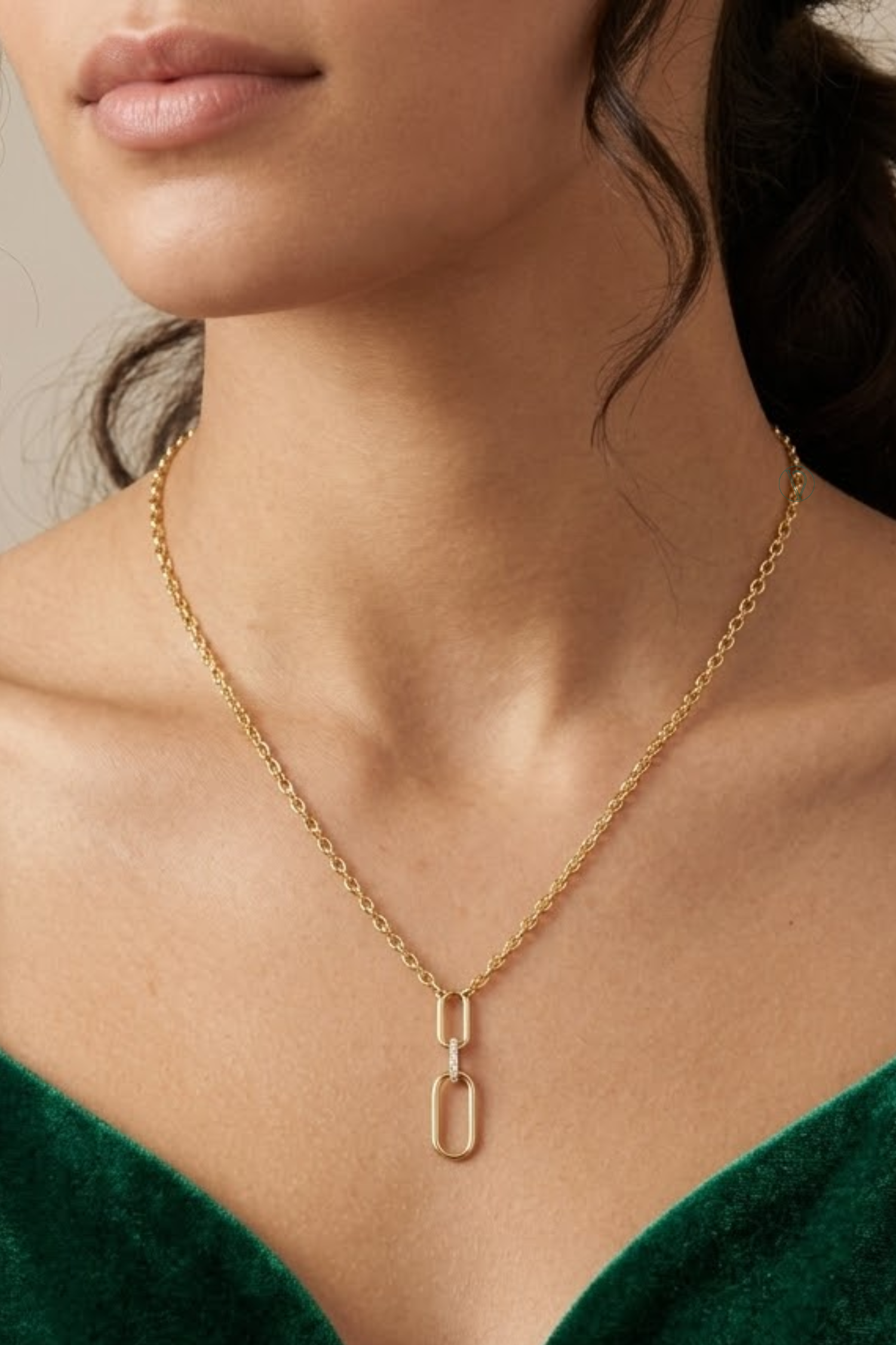 Dainty Link Diamond Pendant