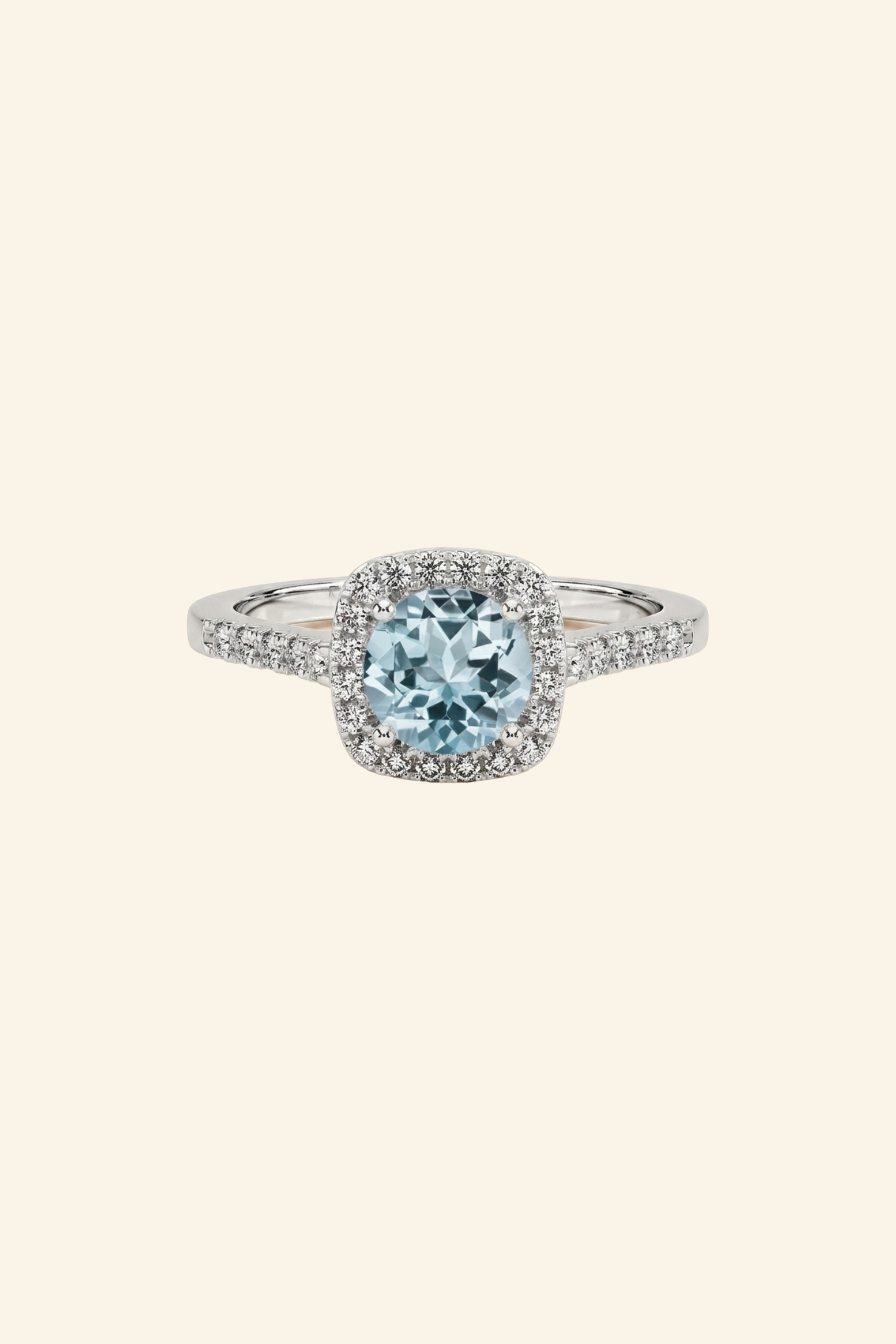 Azure Halo Pavé Ring