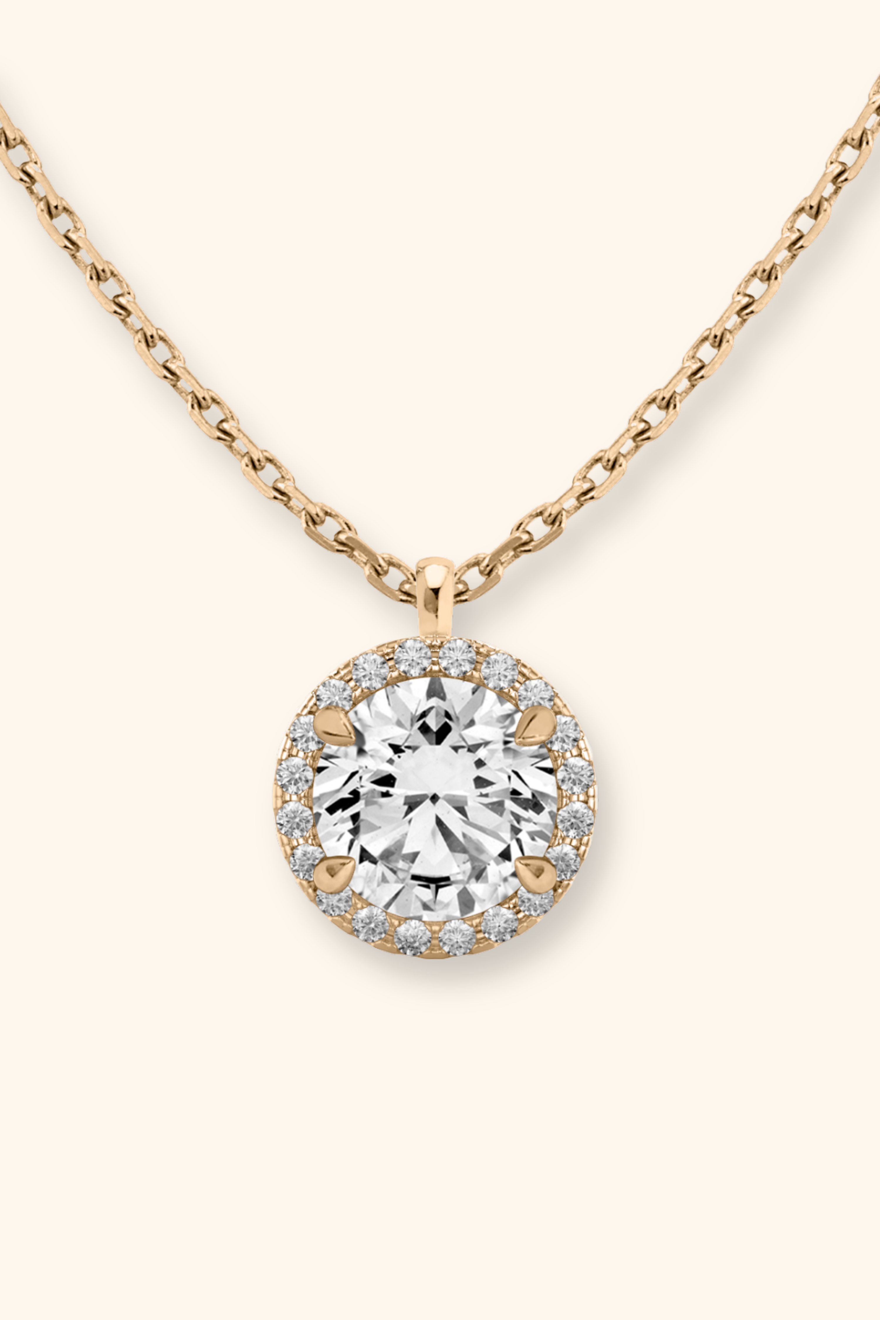 Coralina Halo Round Solitaire Pendant