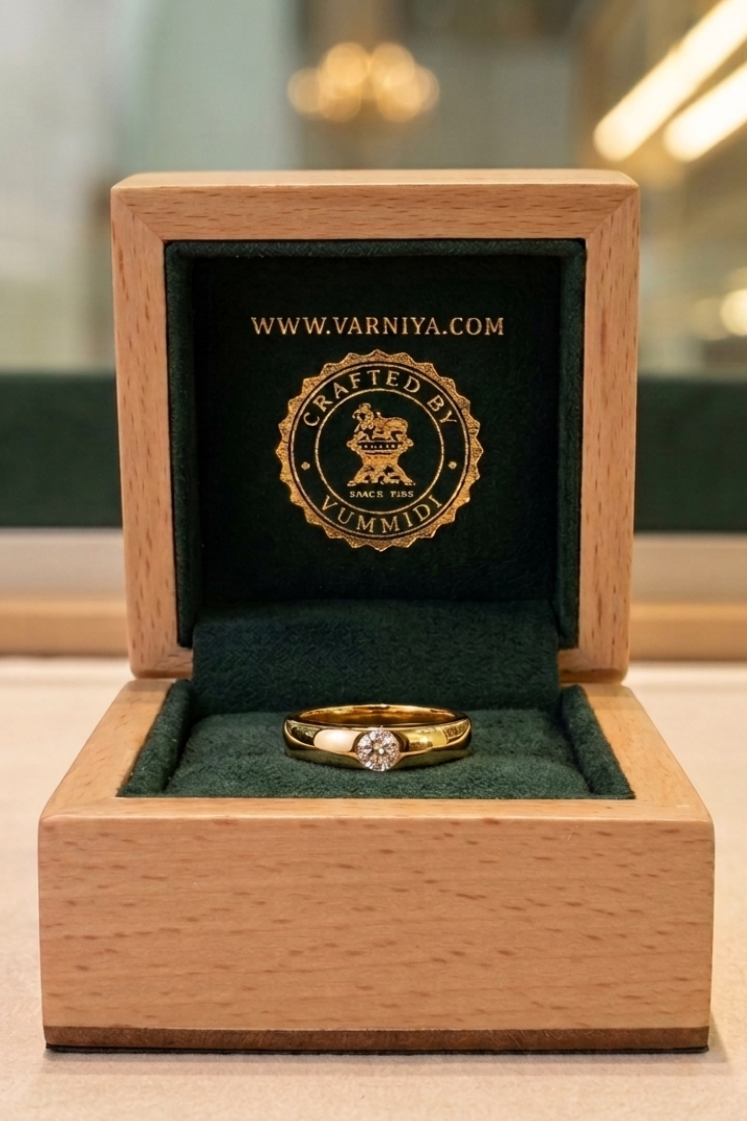 0.34 Ct Catarina Men's Round Brilliant Solitaire Band in Ring Size 14