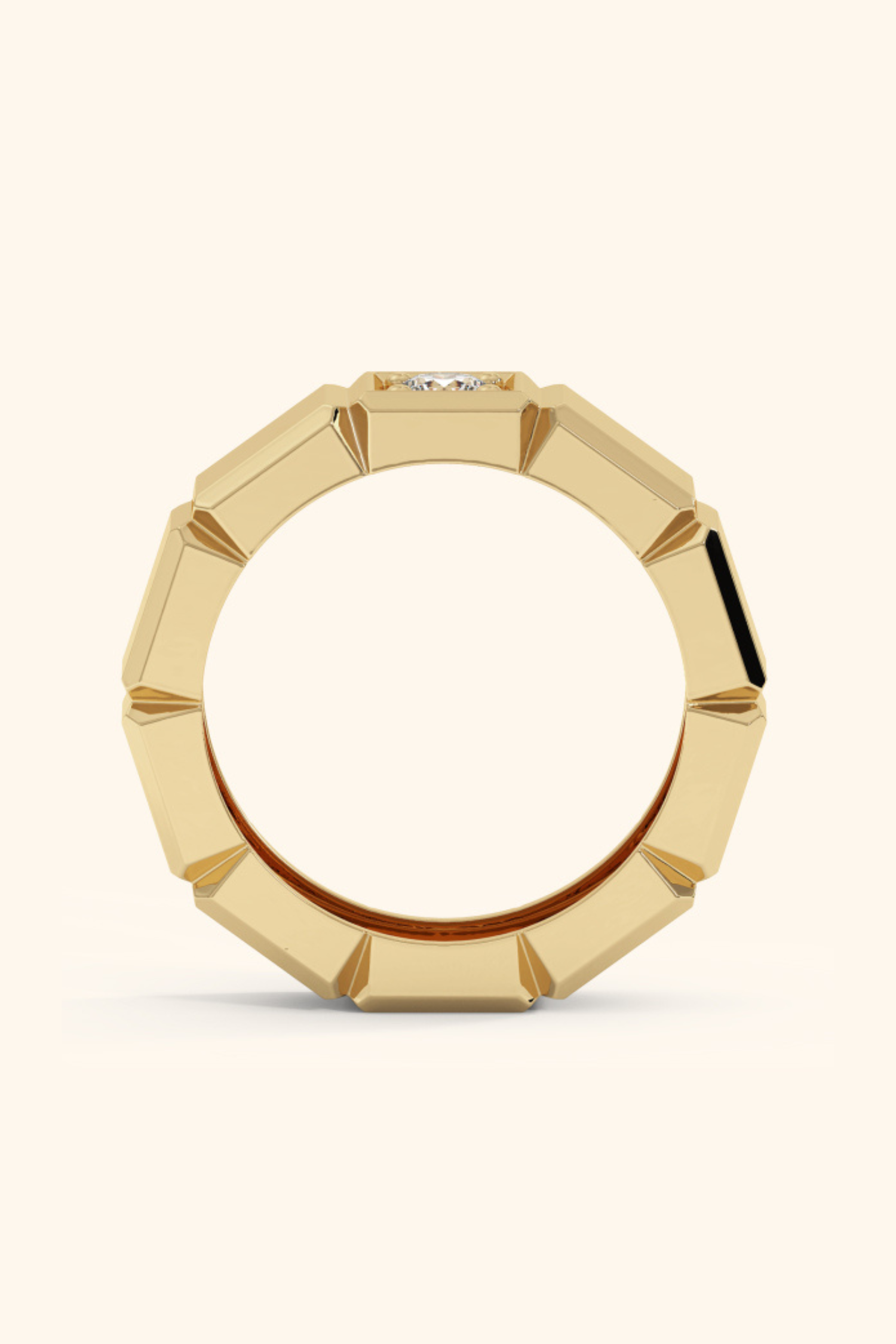 Honor Band with Round Solitaire