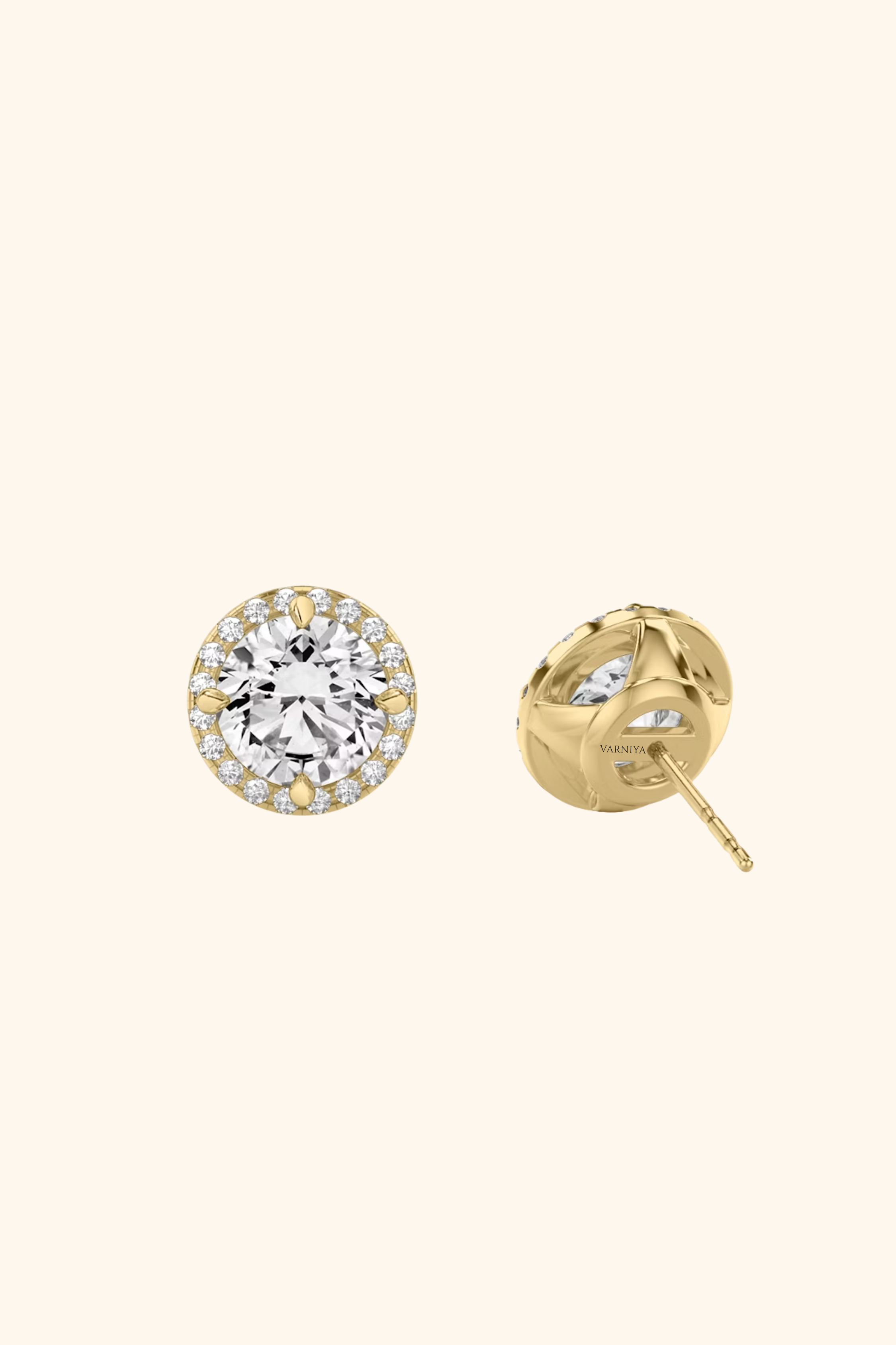 Classic Halo Round Brilliant Solitaire Studs