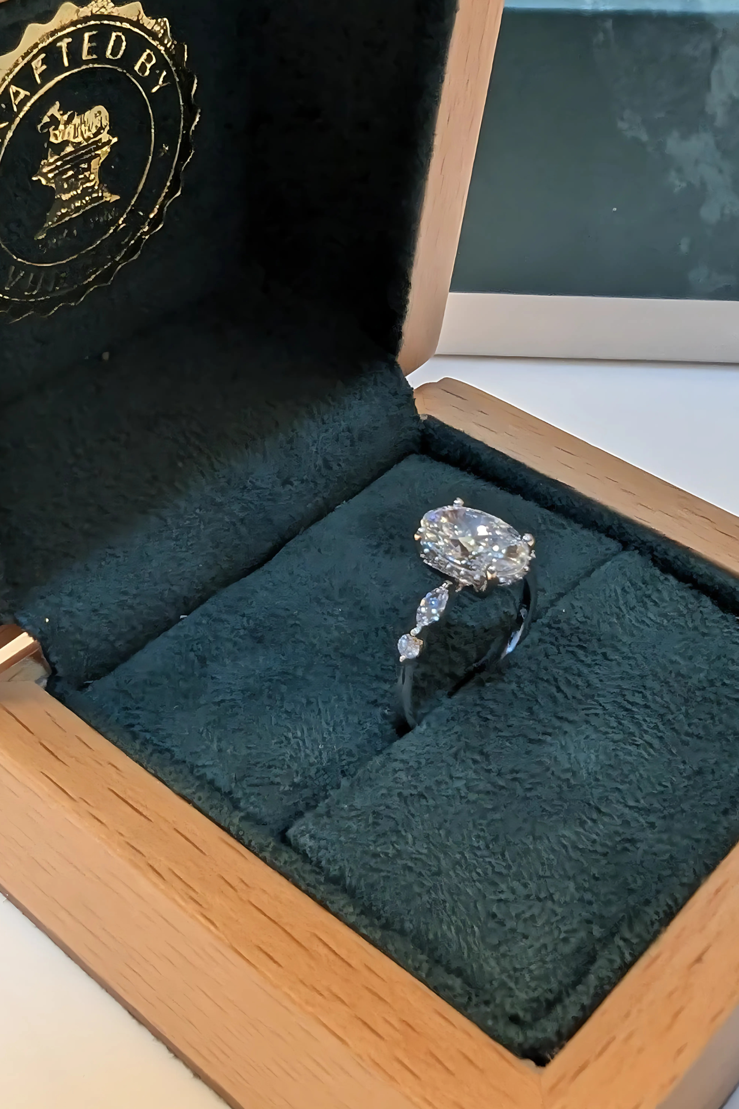 Luminous Grace Hidden Halo Oval Solitaire Pavé Ring