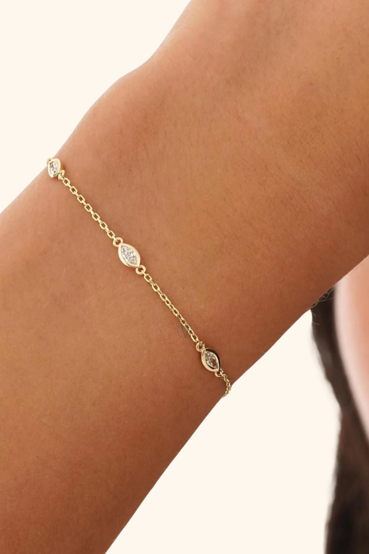 Marquise Bezel Station Bracelet