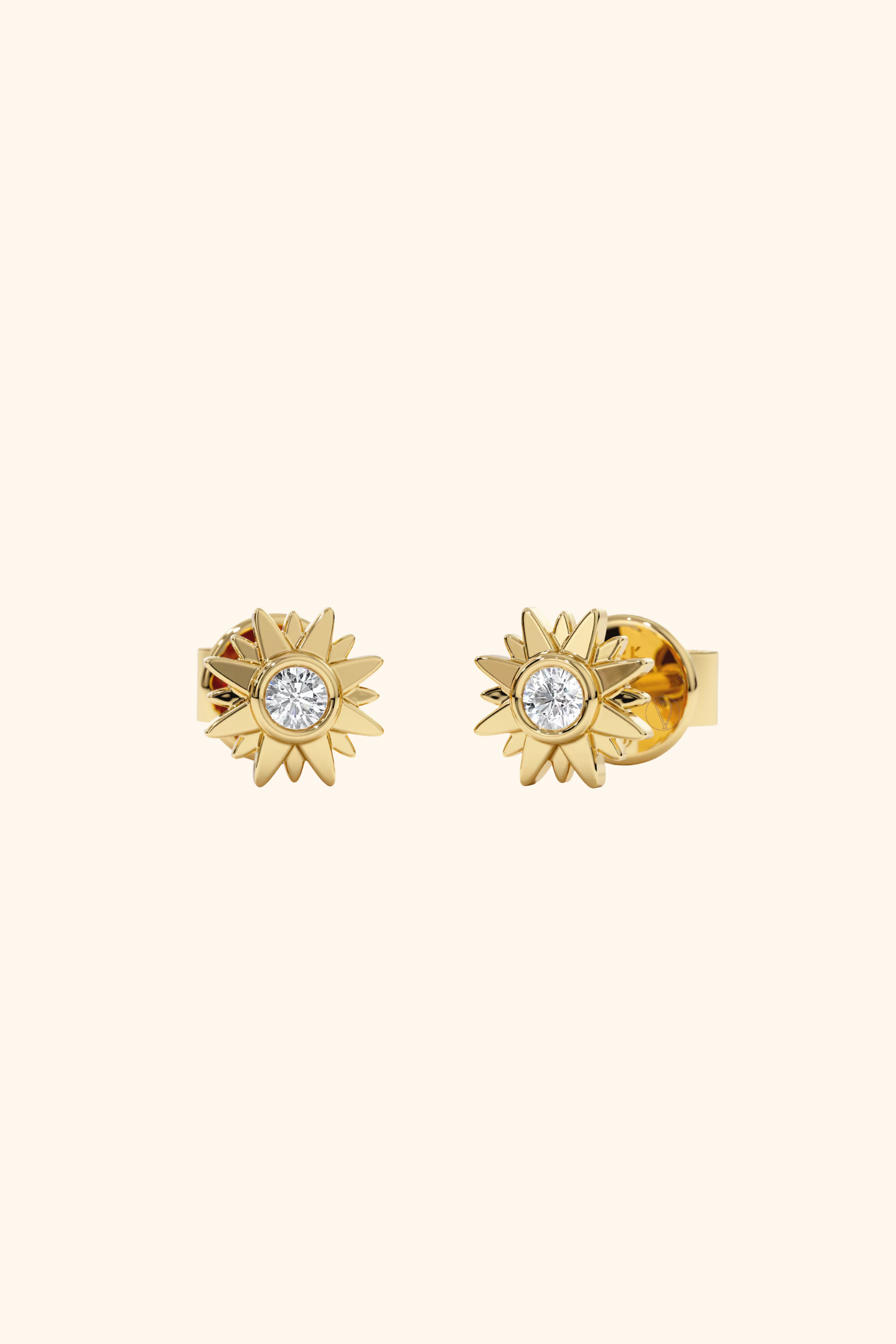 Kids Diamond Tiny Sunshine Earrings