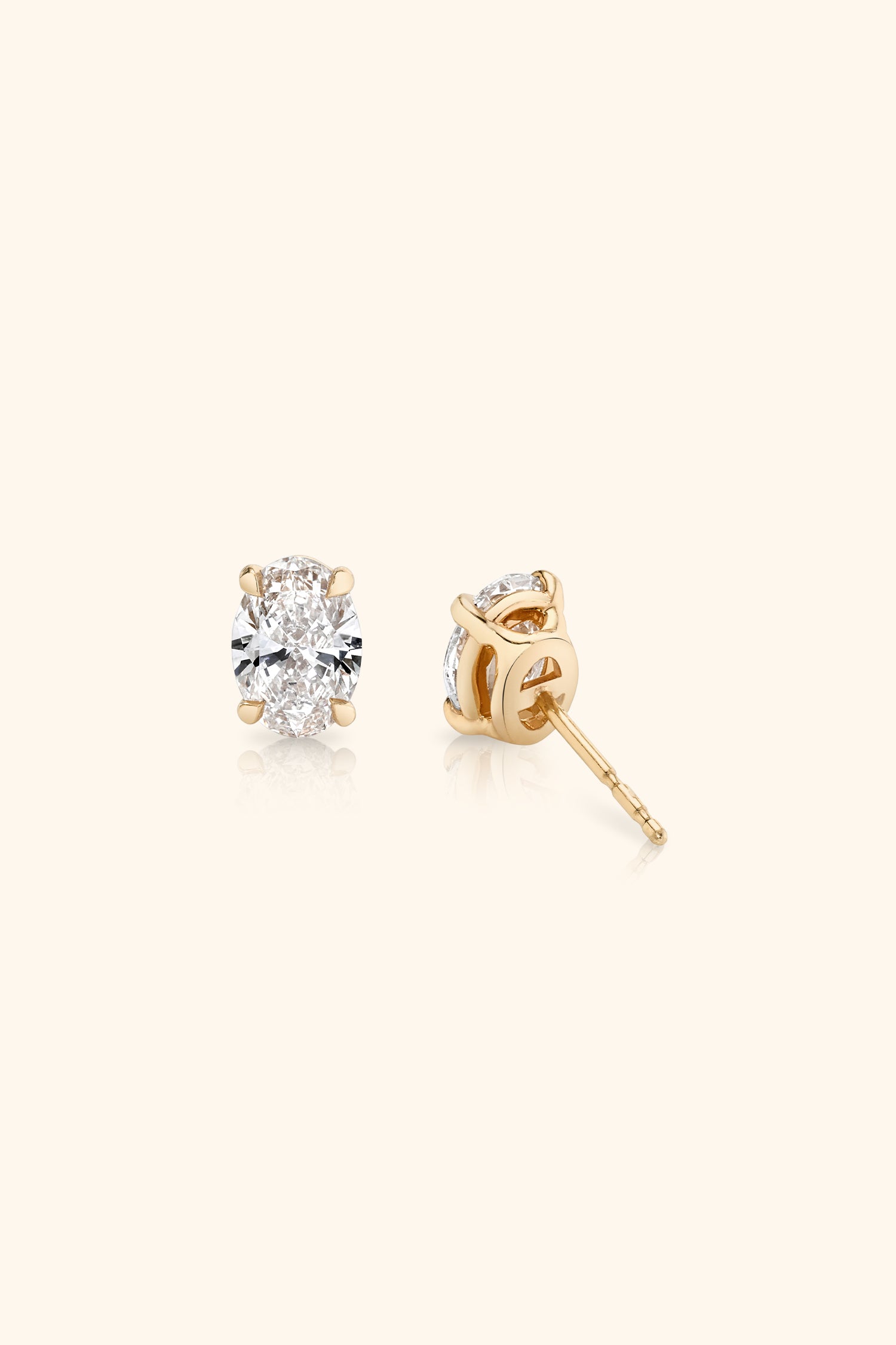 Classic Diamond Studs set with an Oval Solitaire