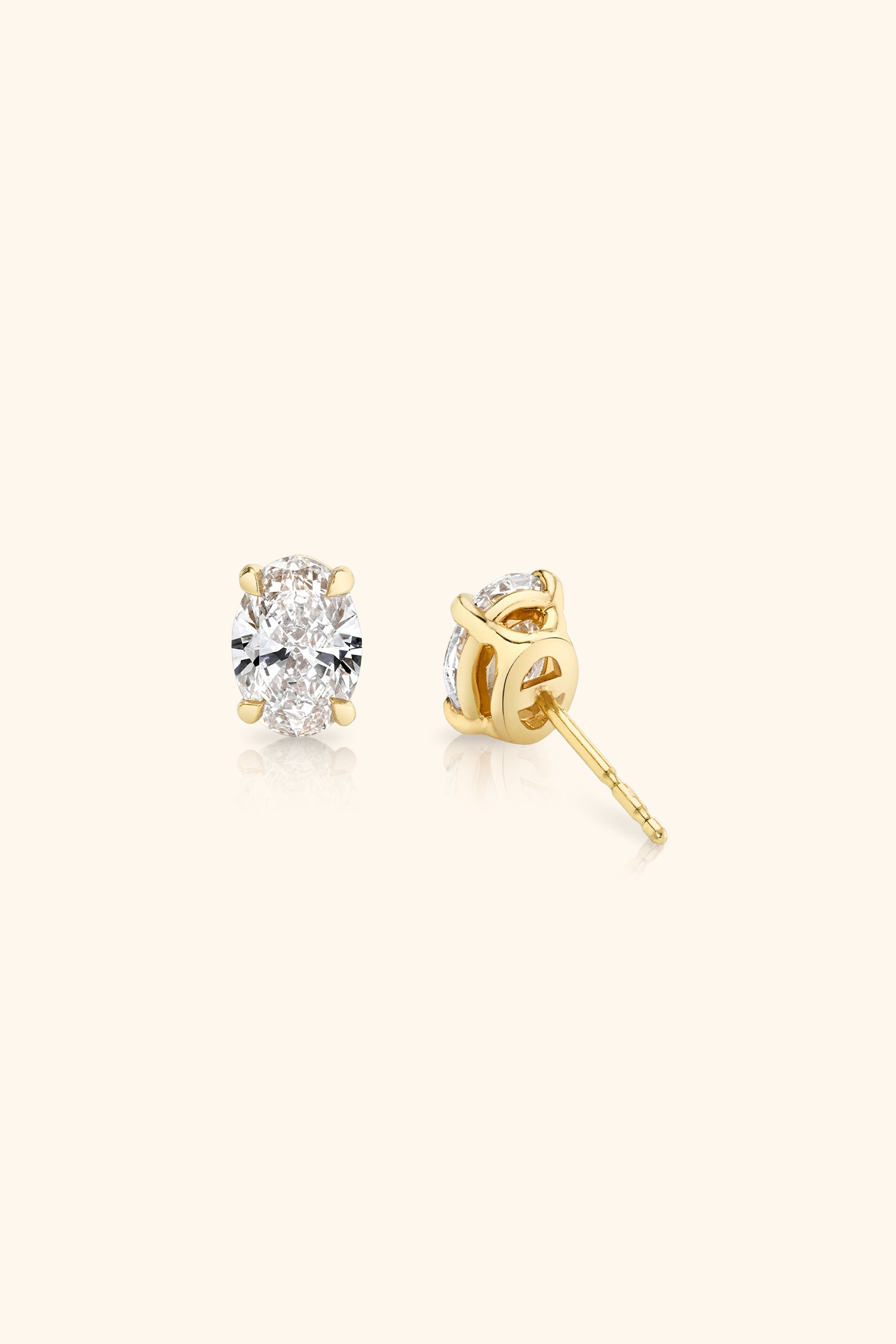 Classic Diamond Studs set with an Oval Solitaire