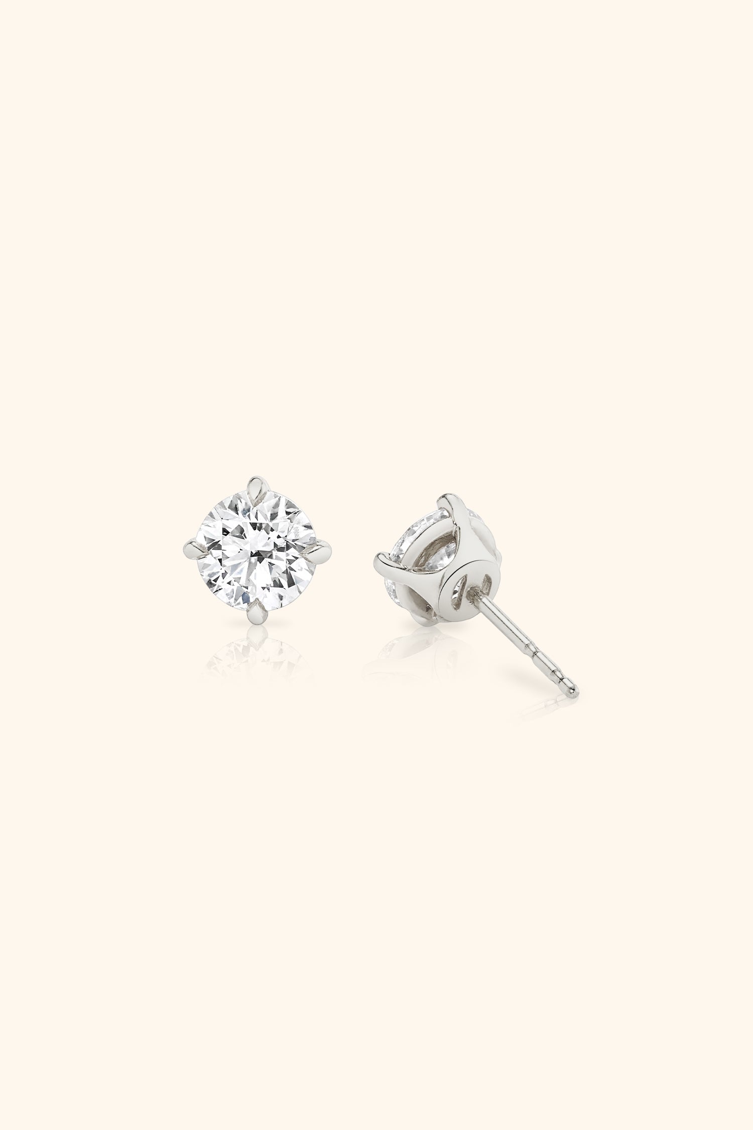 Classic Diamond Studs set with Round Solitaire