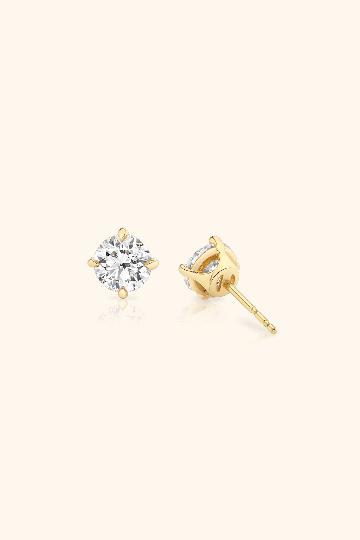 Classic Diamond Studs set with Round Solitaire
