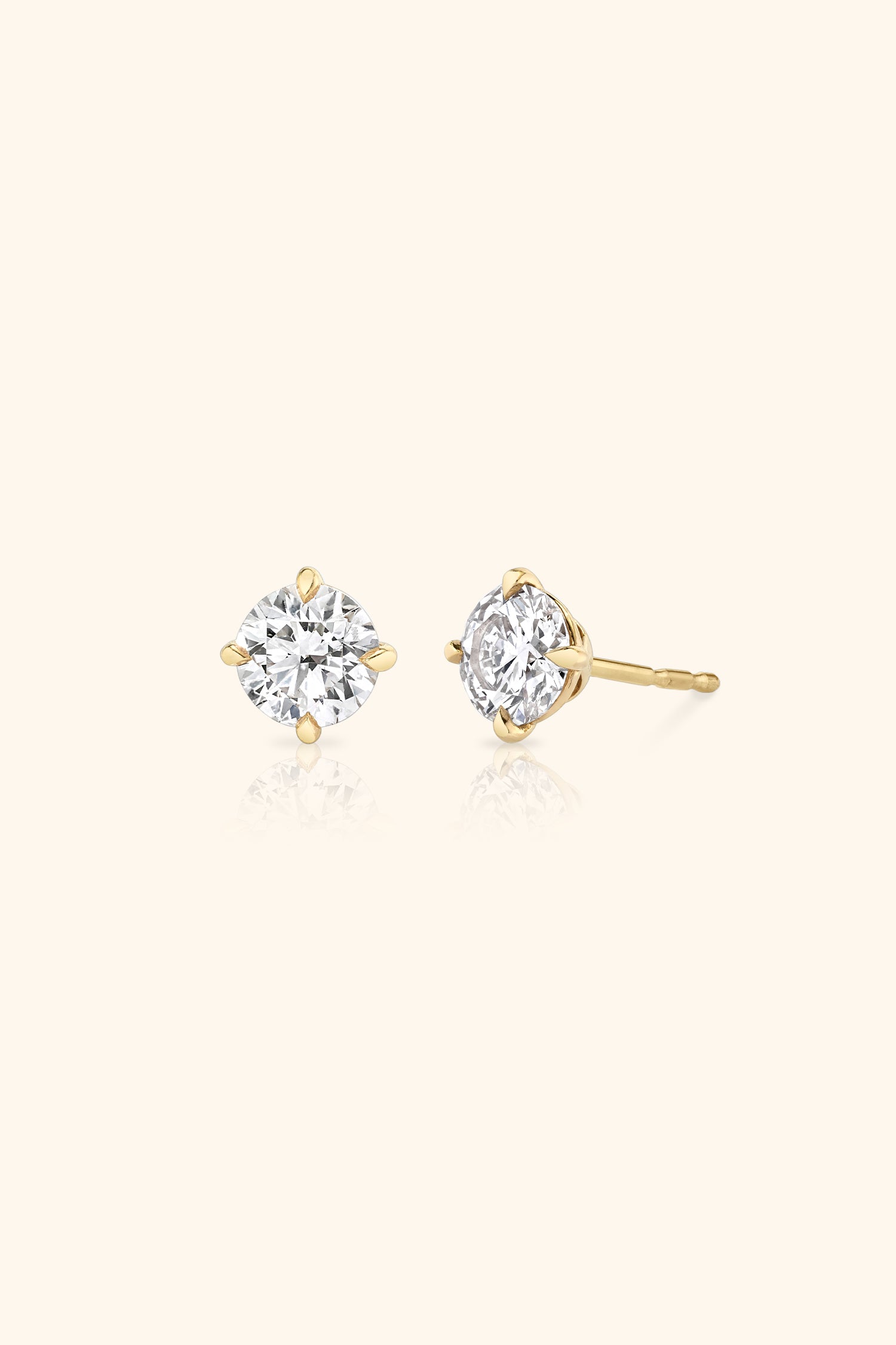 Classic Diamond Studs set with Round Solitaire