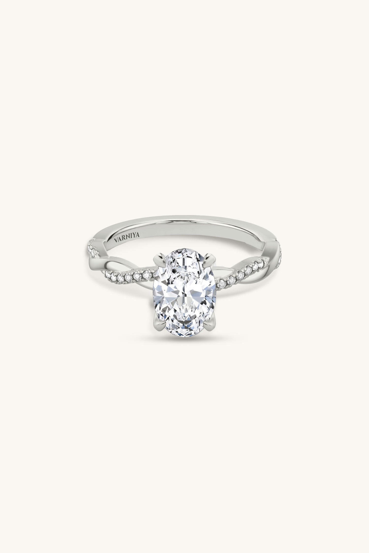 Helena Oval Solitaire Pavé Ring