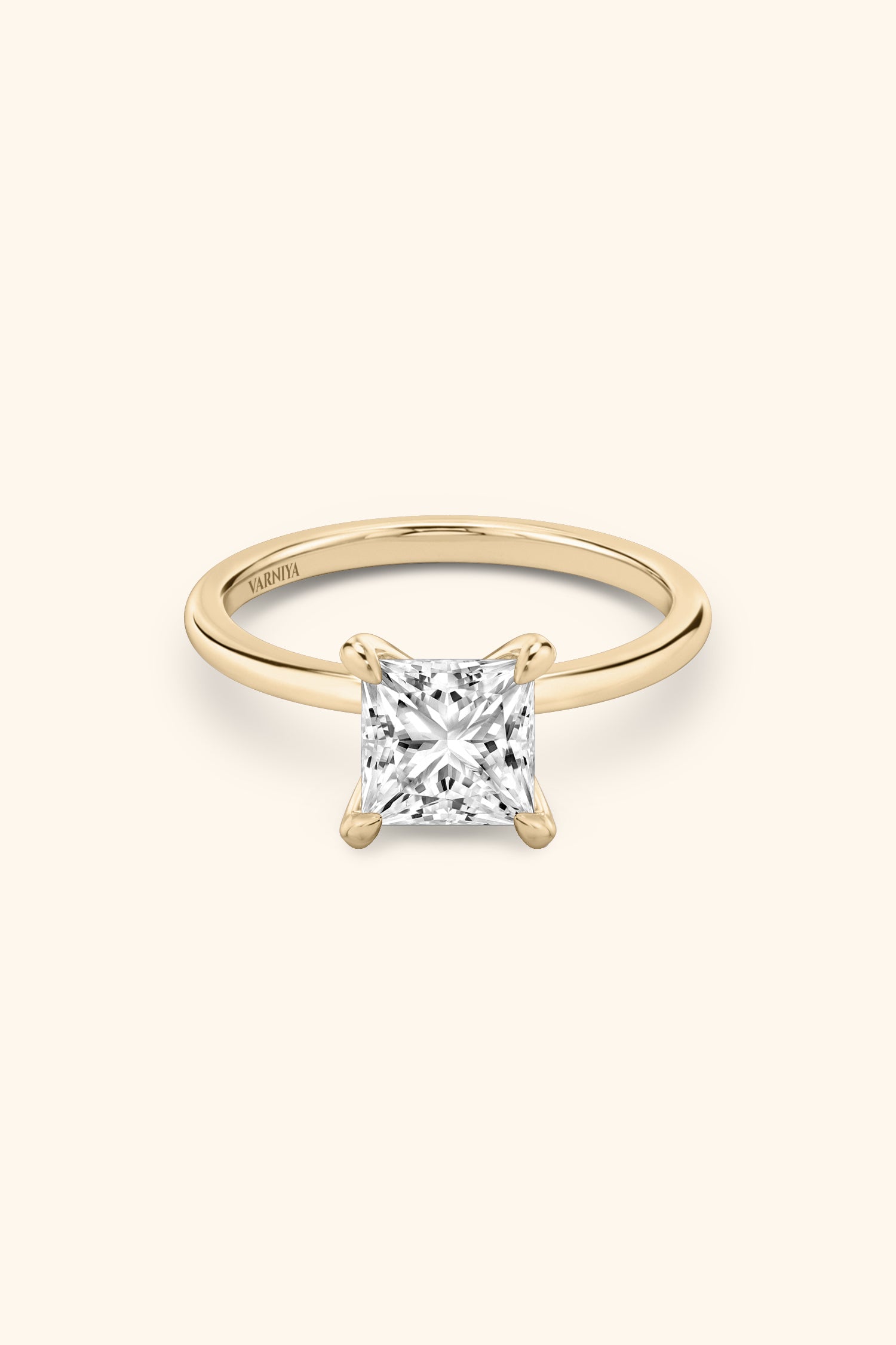 4 Prong Classic Grace Princess Solitaire Ring