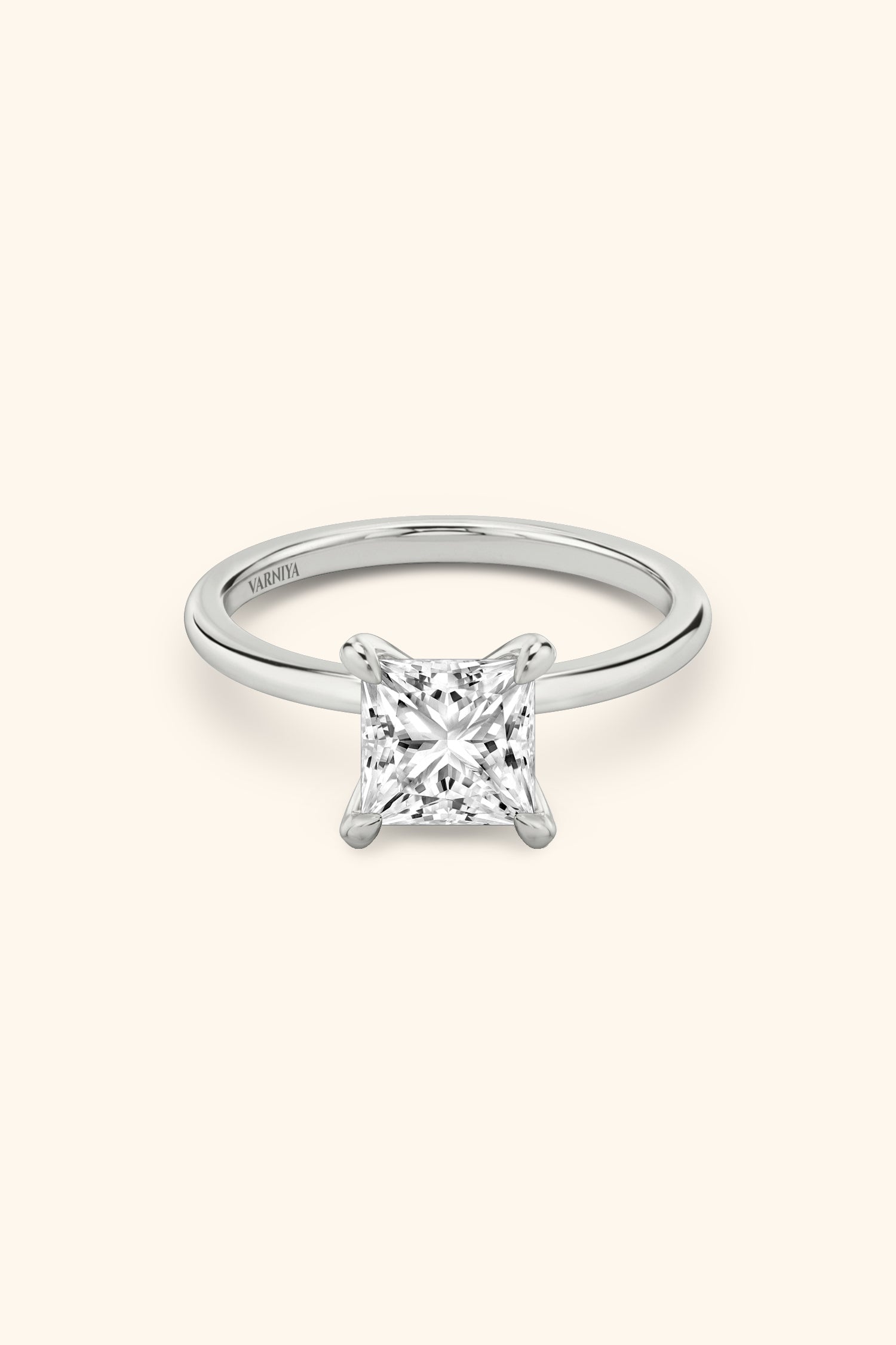 4 Prong Classic Grace Princess Solitaire Ring