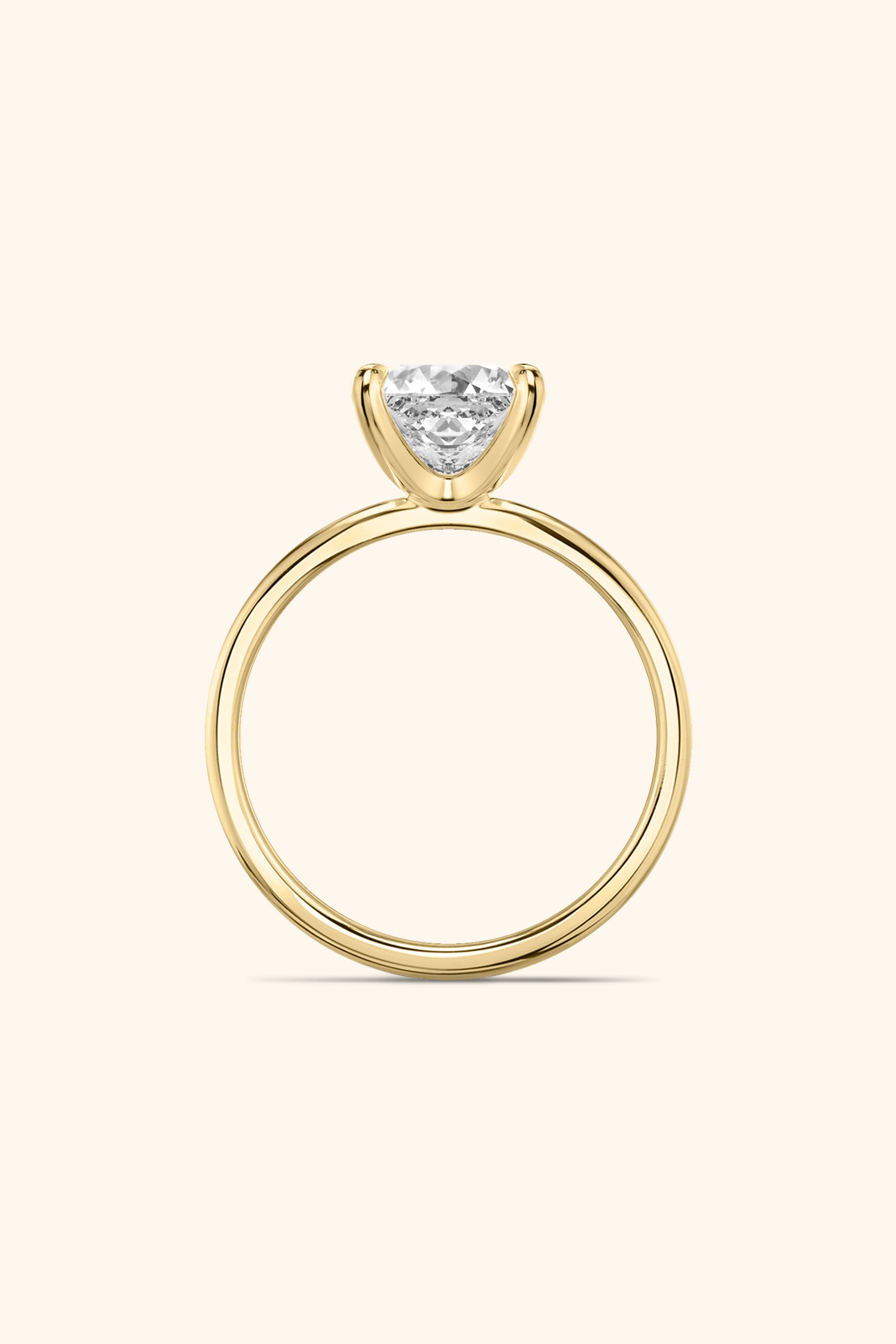 4 Prong Classic Grace Princess Solitaire Ring