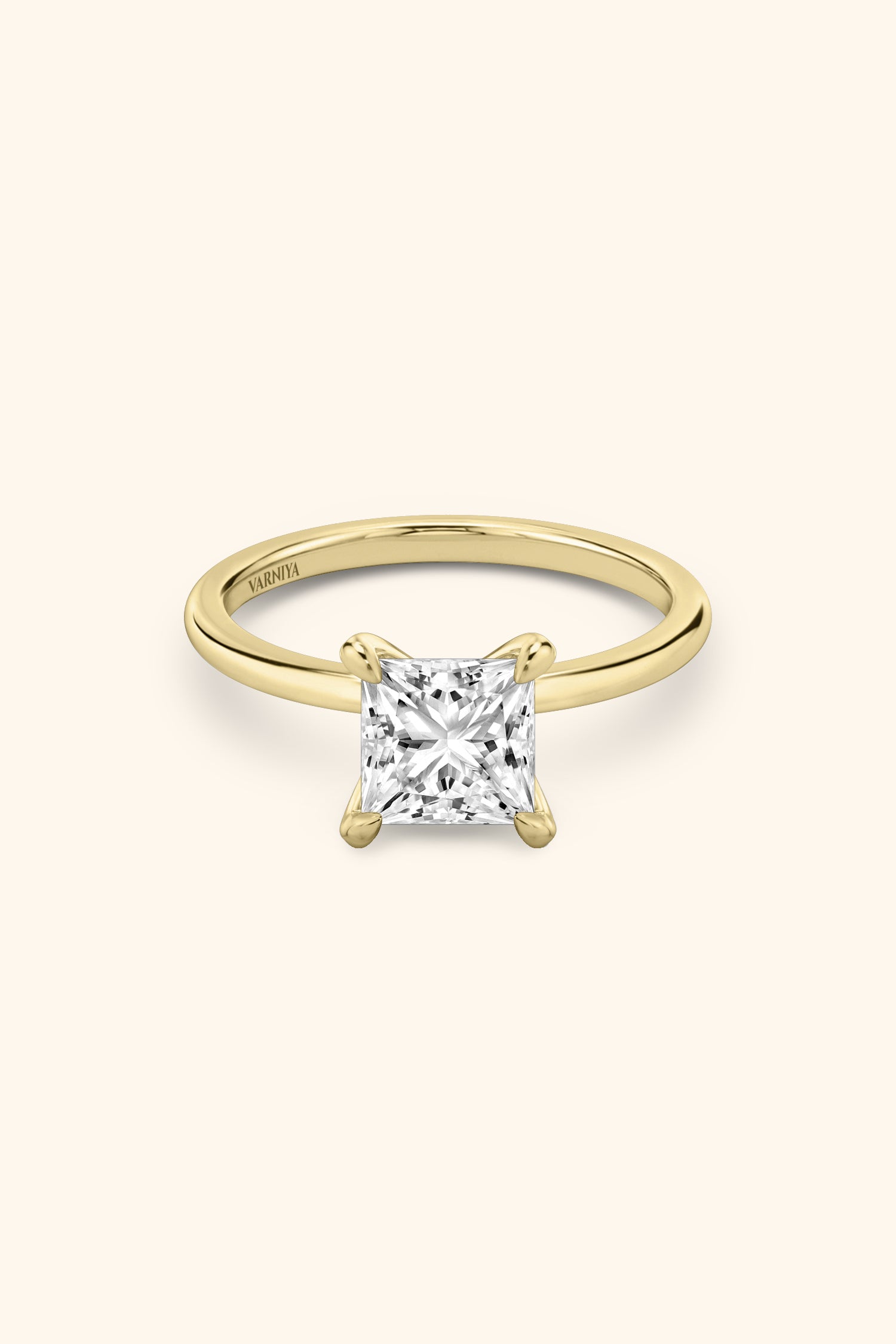 4 Prong Classic Grace Princess Solitaire Ring