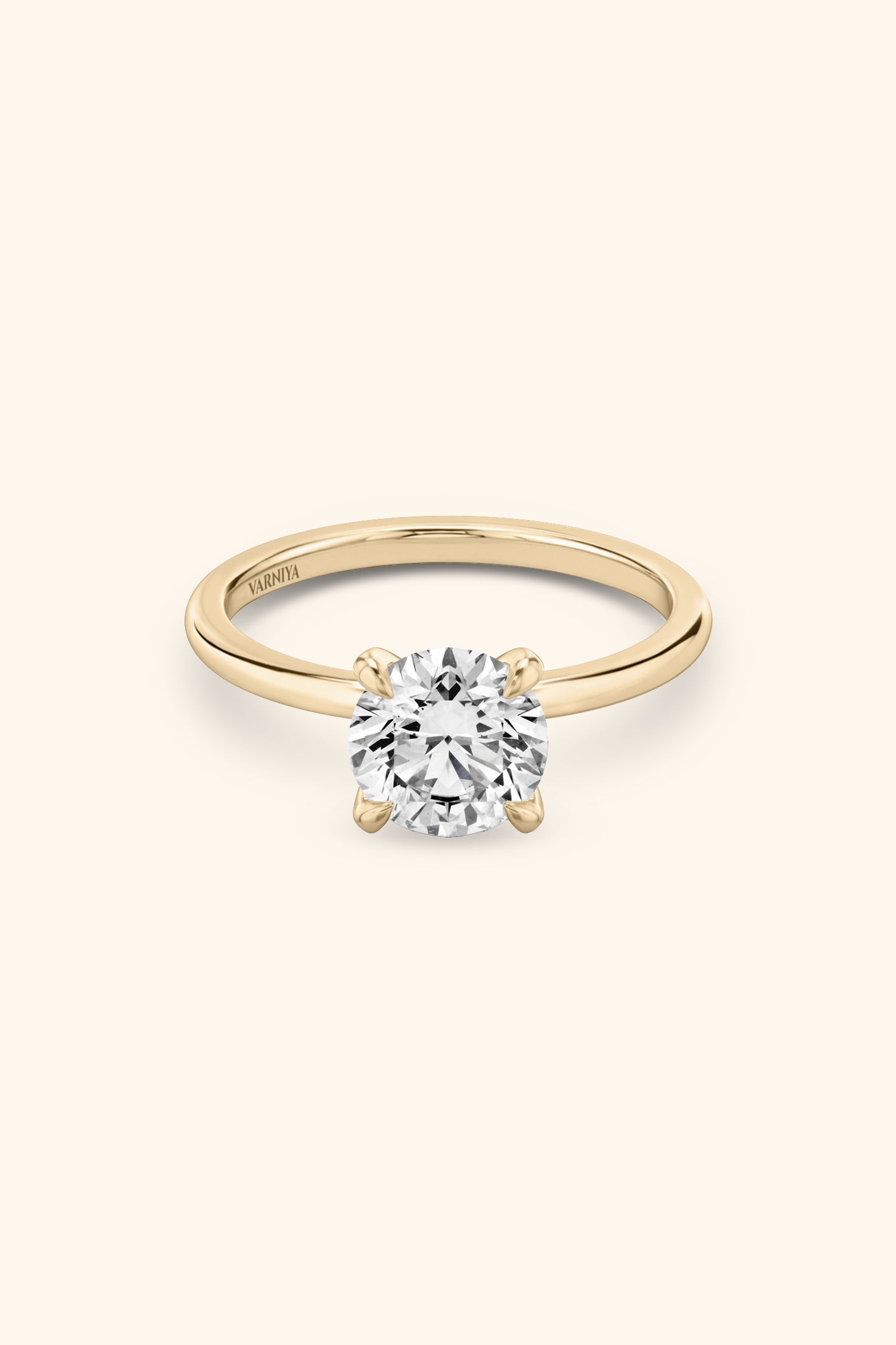 4 Prong Classic Grace Ring with Round Brilliant Solitaire