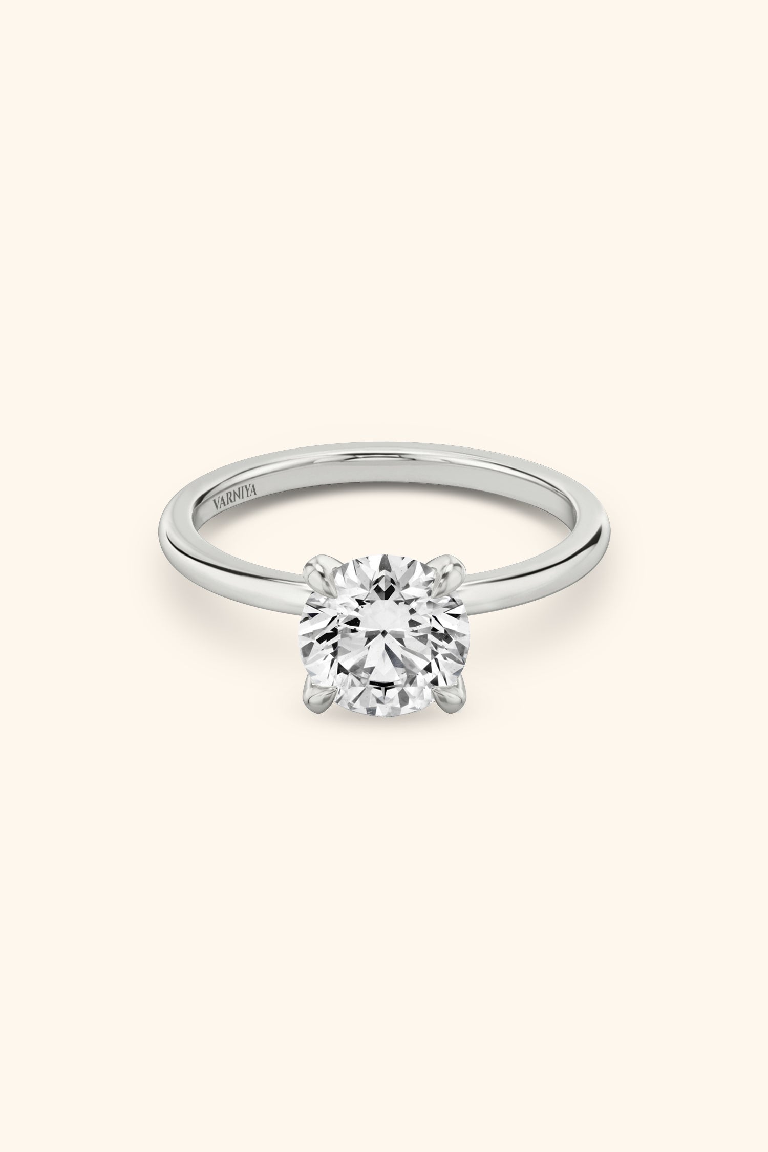 4 Prong Classic Grace Ring with Round Brilliant Solitaire