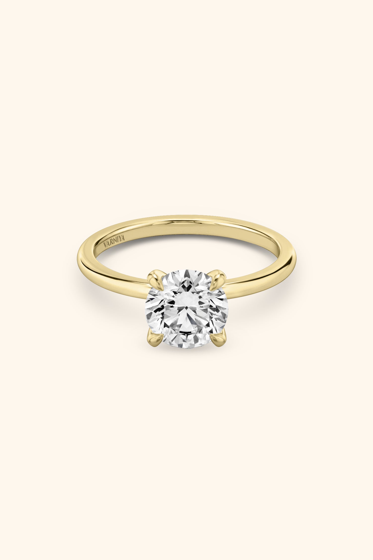 4 Prong Classic Grace Ring with Round Brilliant Solitaire