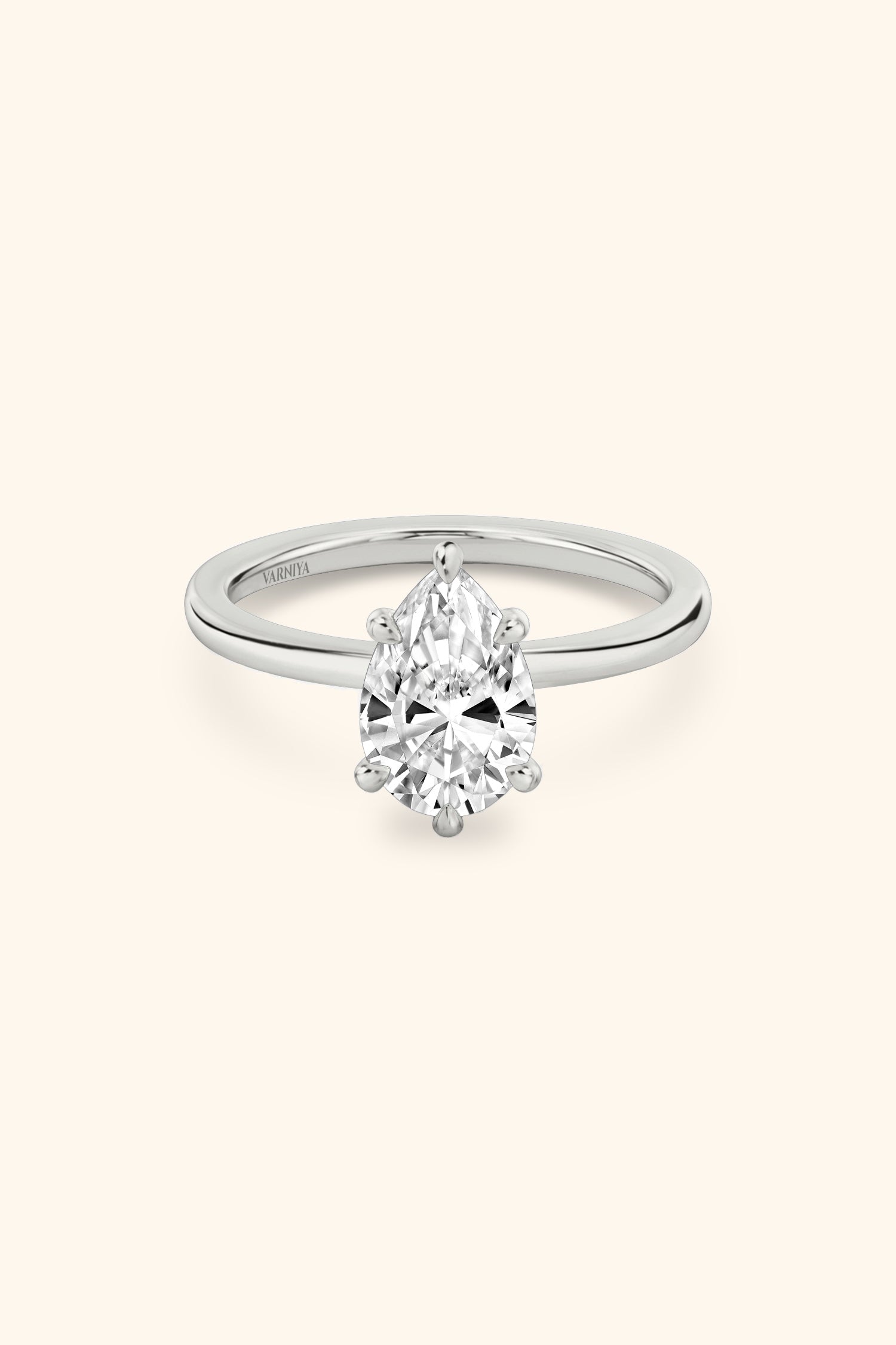 6 Prong Classic Grace Pear Solitaire Ring