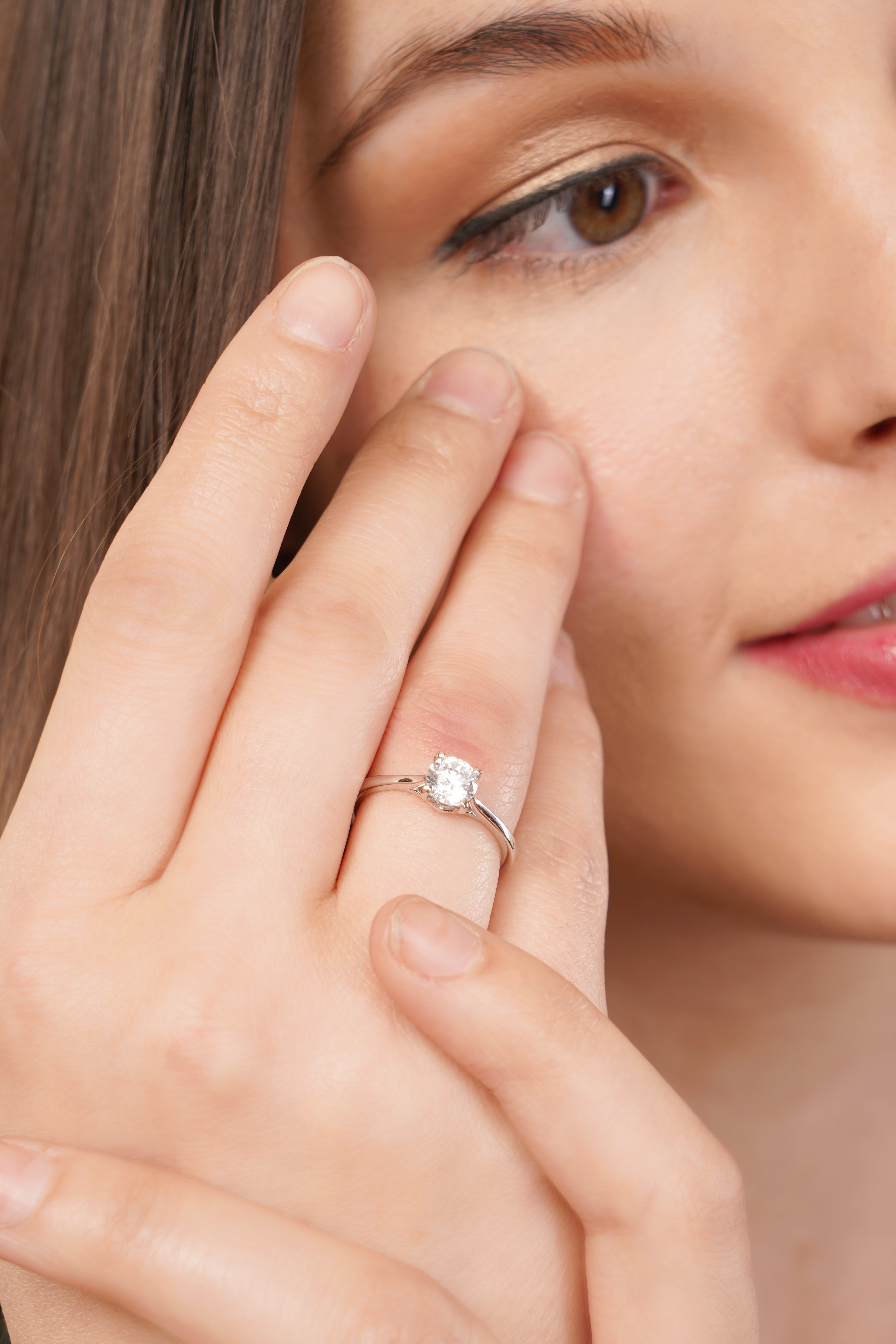 Classic 6 Prong Tulip Shank Round Solitaire Ring