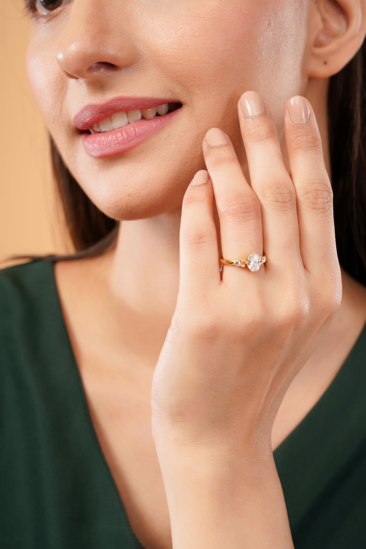 Luciana Three Stone Engagement Ring