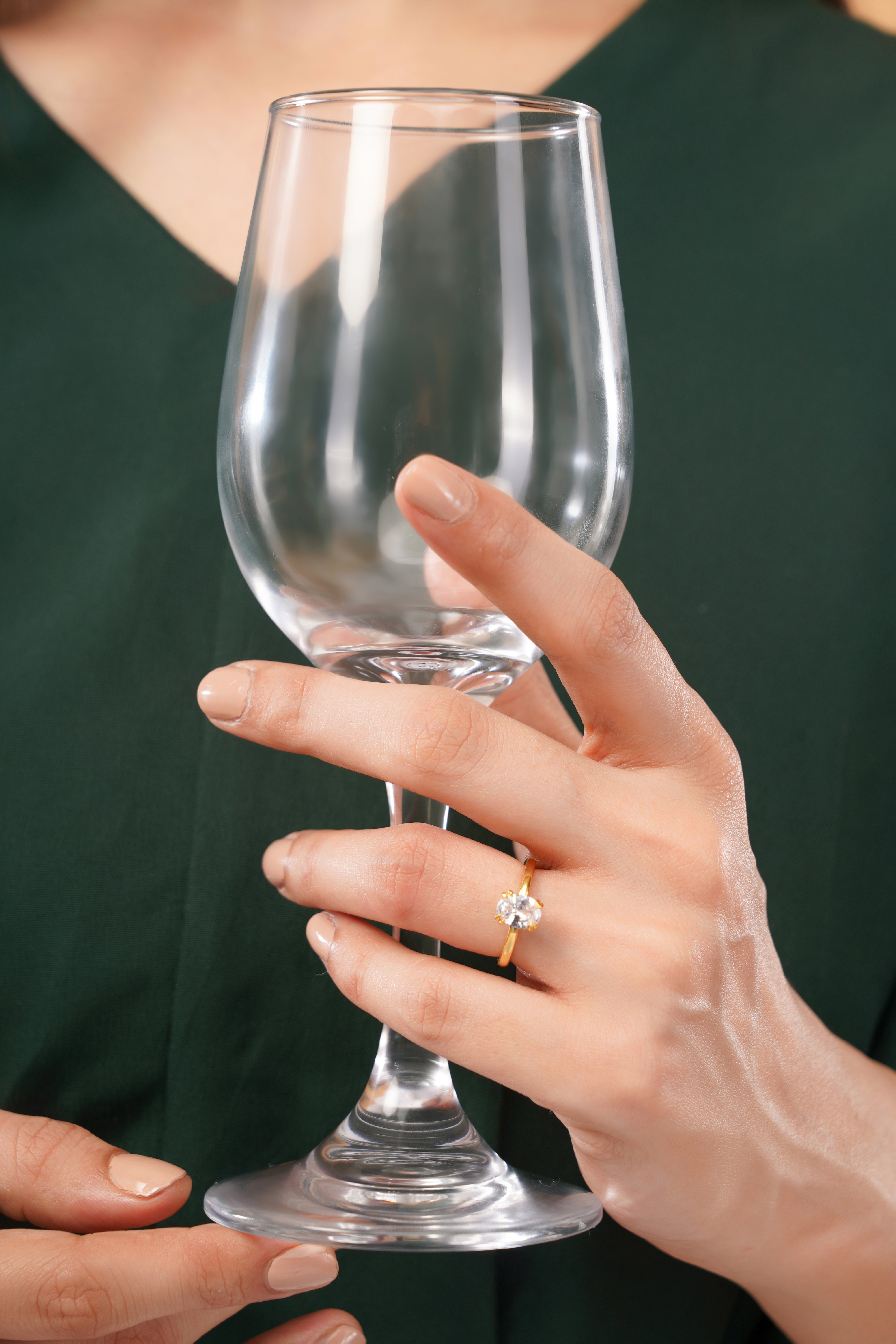 Fiara Double Prong Oval Solitaire Engagement Ring