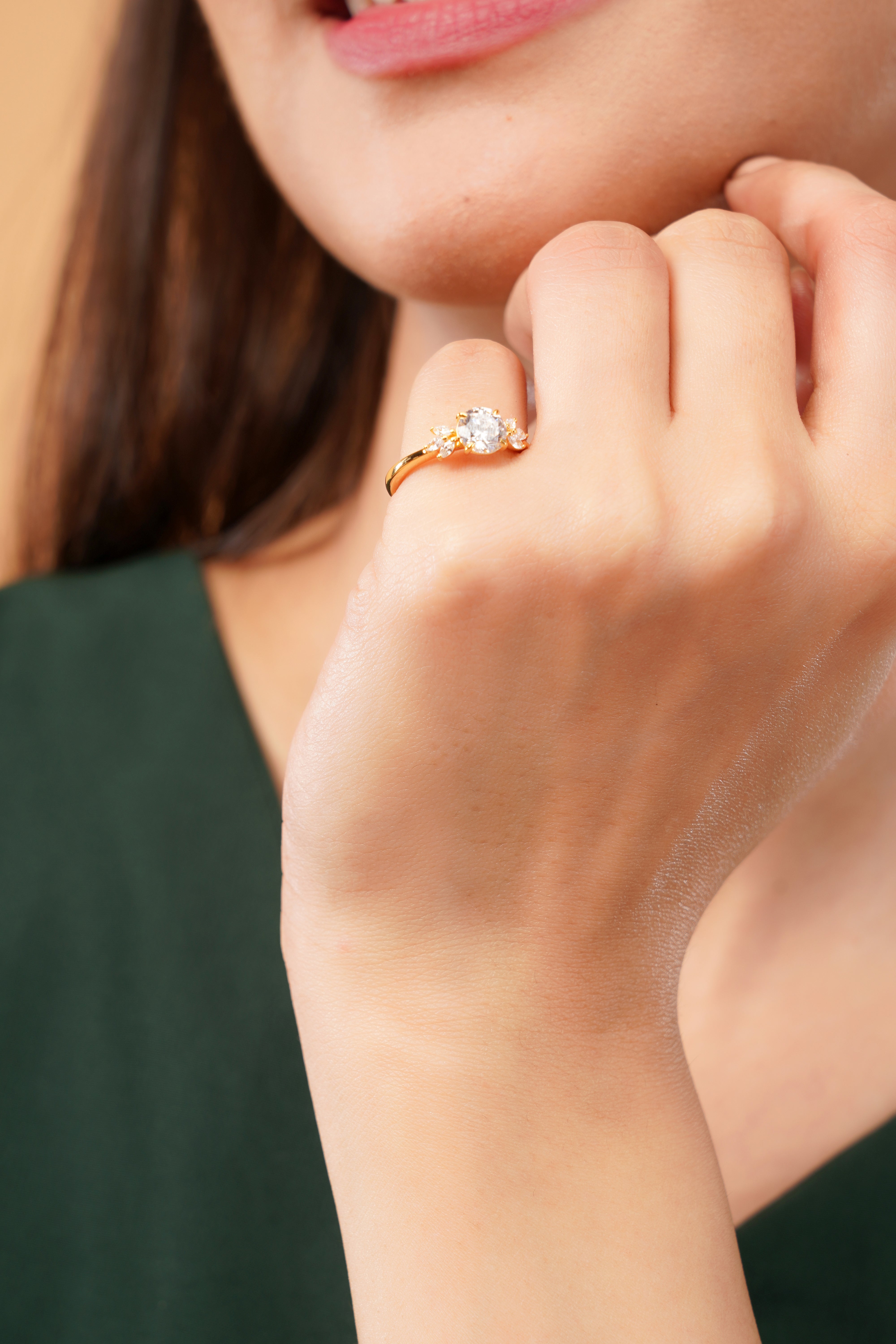 Mariposa Round Brilliant Butterfly Cluster Ring