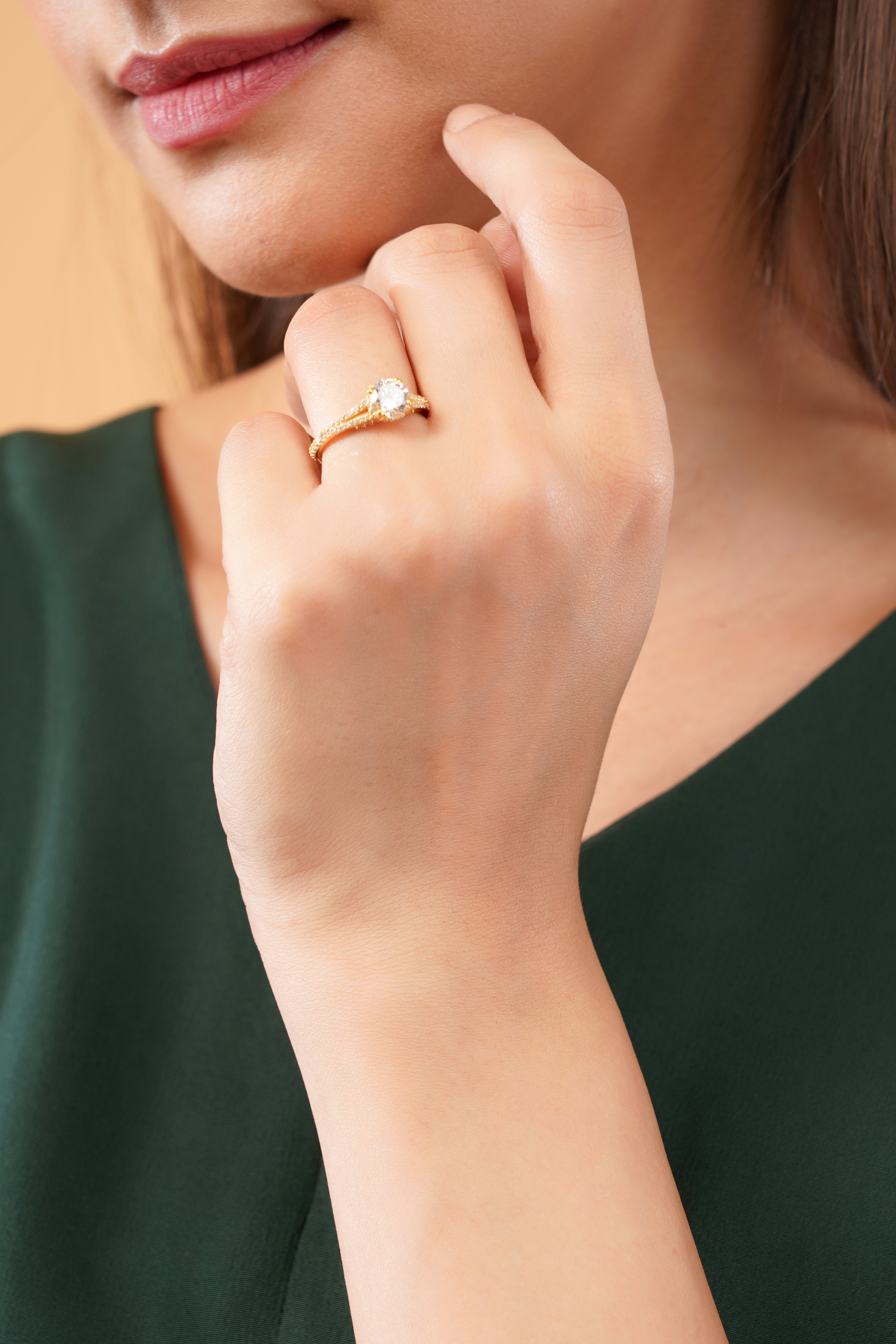 Valentina Split Pavé Engagement Ring