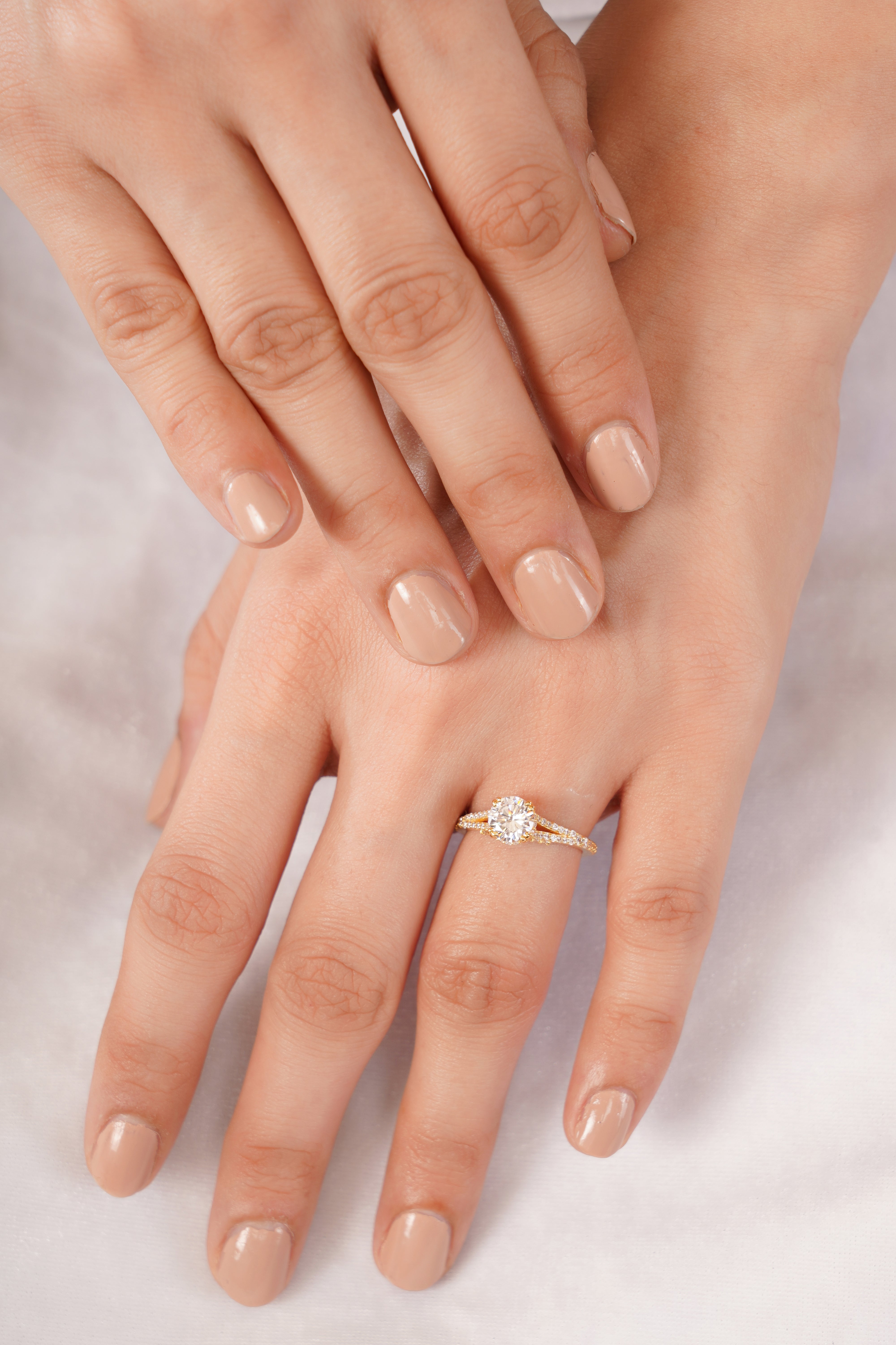 Valentina Split Pavé Engagement Ring