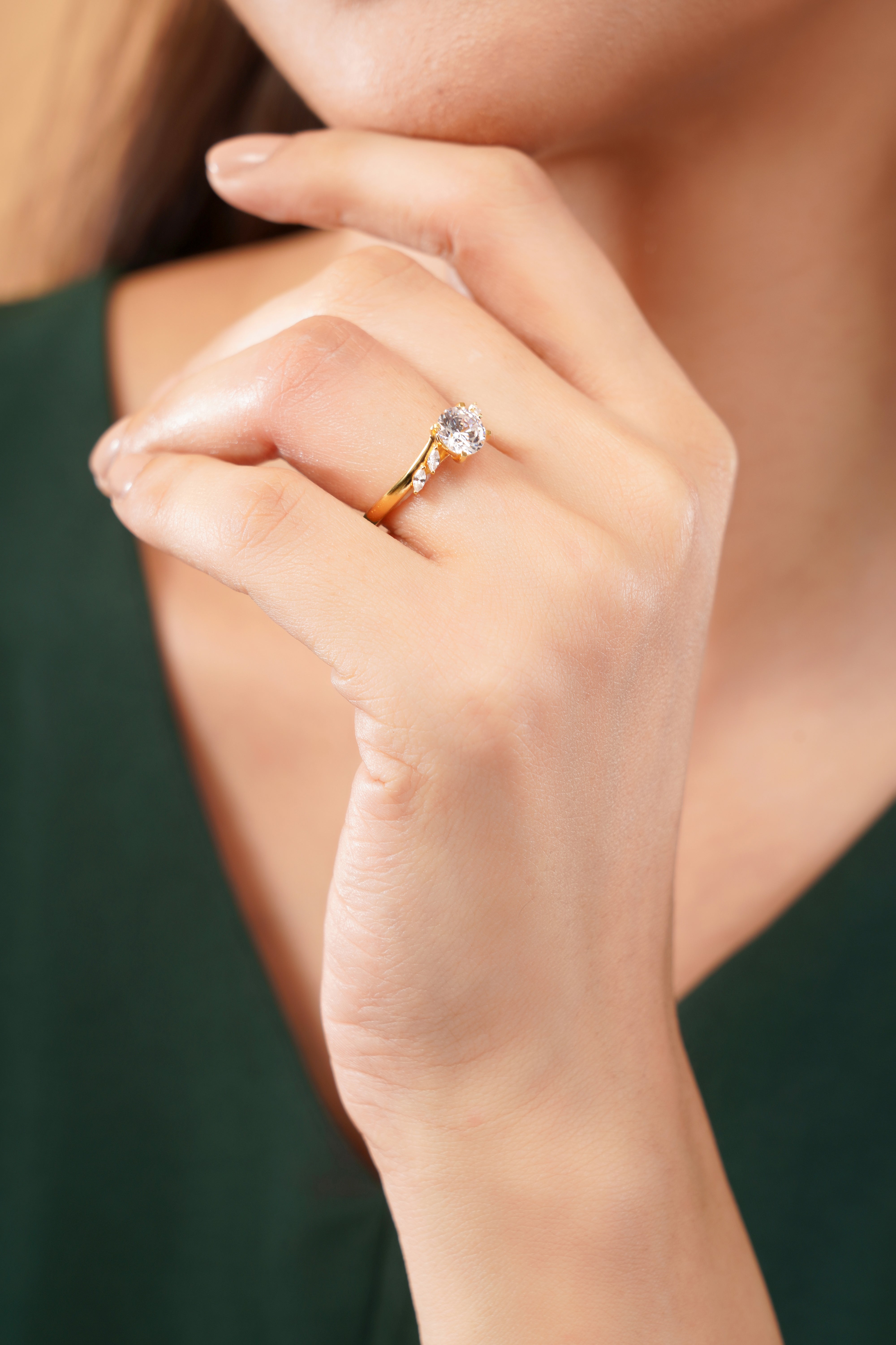 Valentina Wave Accent Engagement Ring