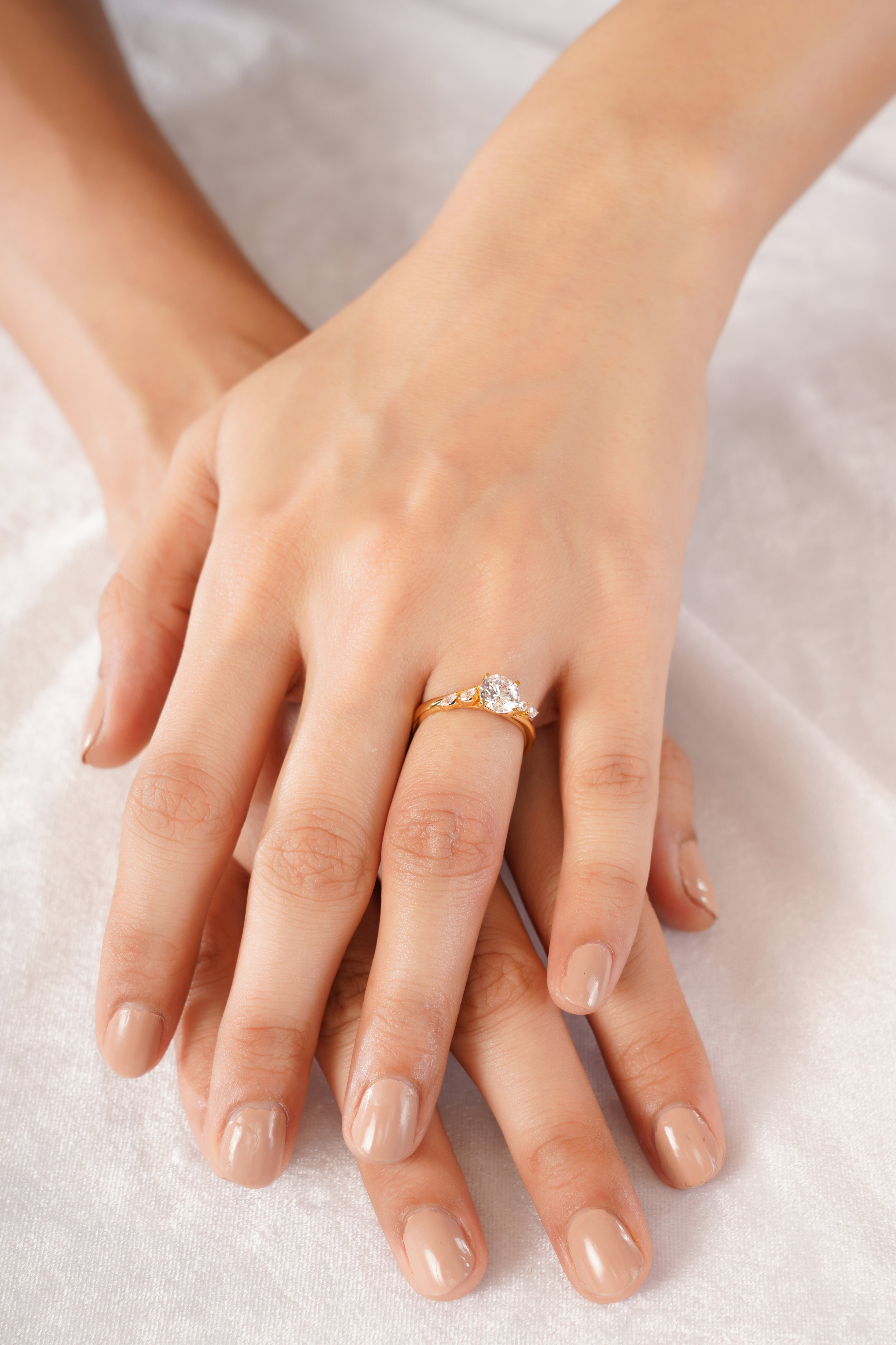 Valentina Wave Accent Engagement Ring