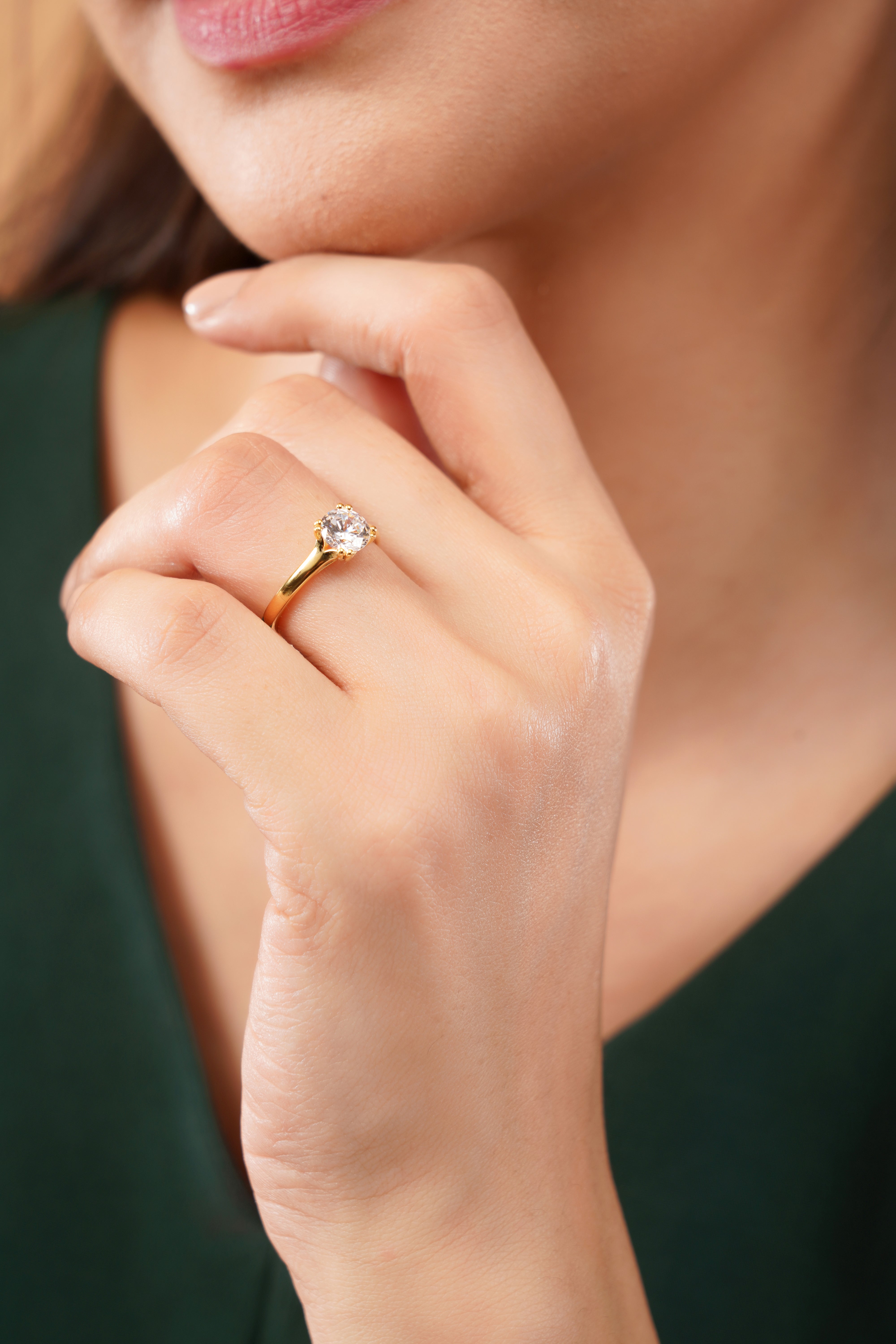 Twisted Cathedral Solitaire Engagement Ring