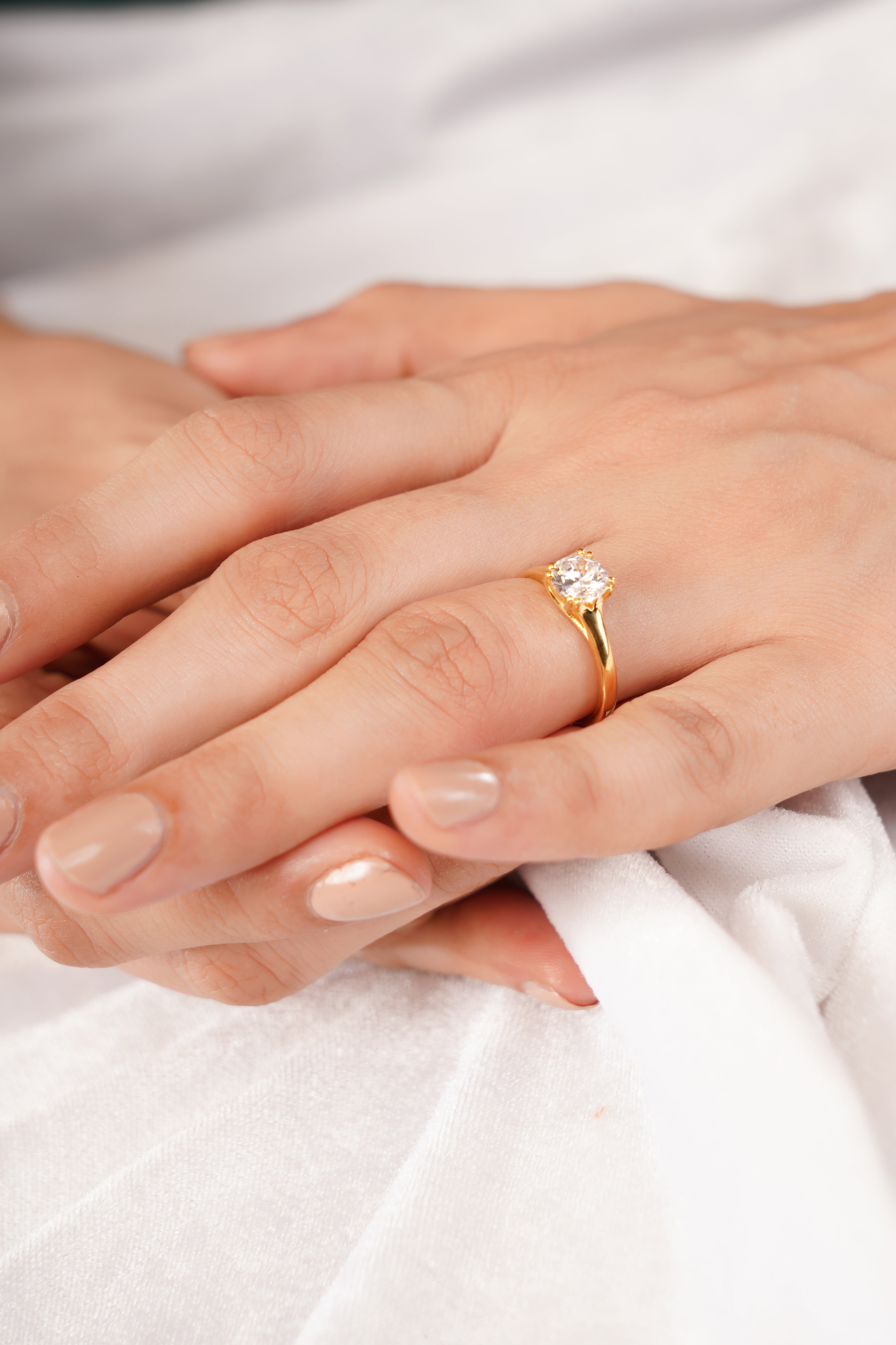 Twisted Cathedral Solitaire Engagement Ring