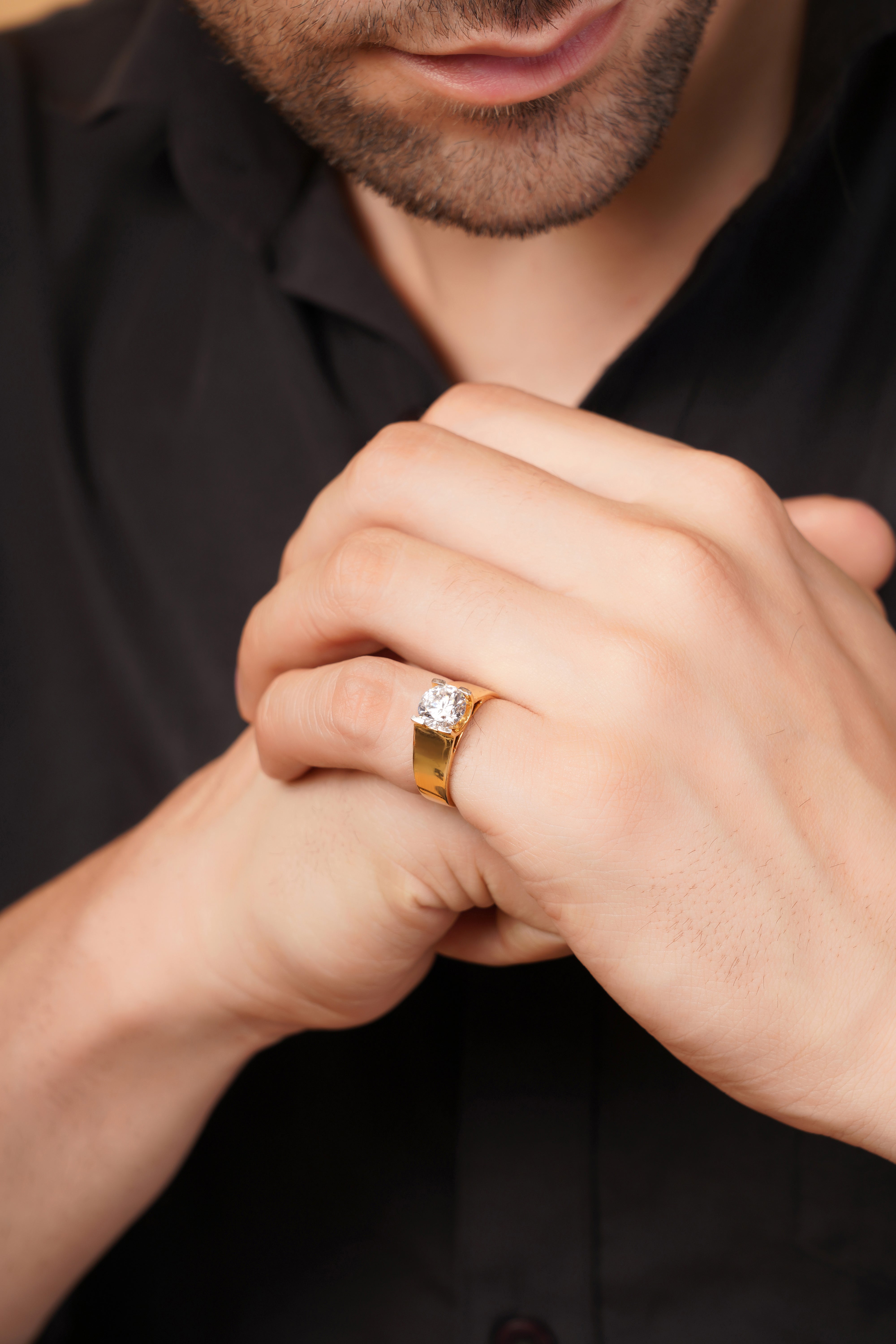 Valour Men's Band with a Round Solitaire