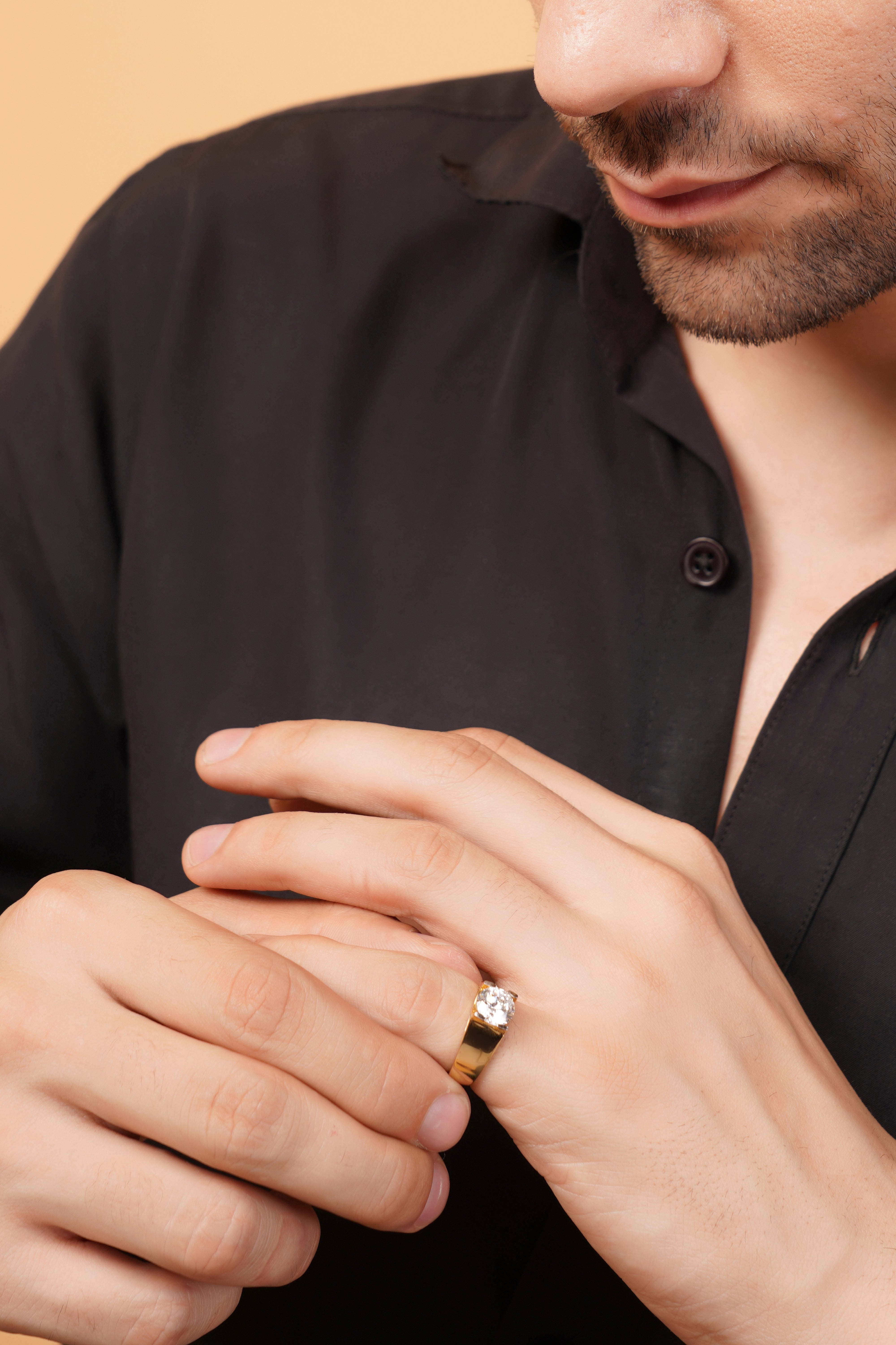 Monarch Band with a Round Solitaire