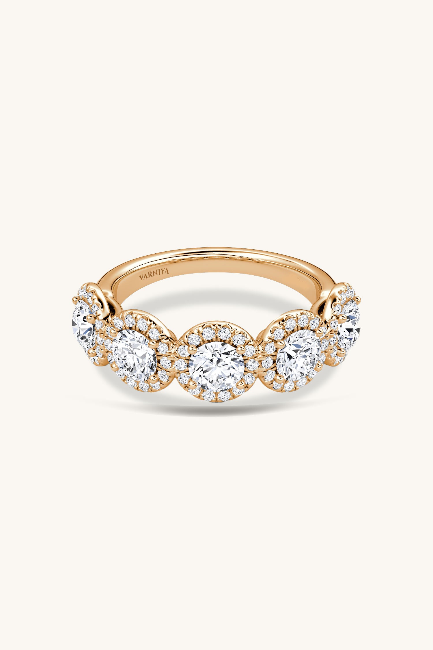 Beatriz Halo Round Brilliant Pave Band