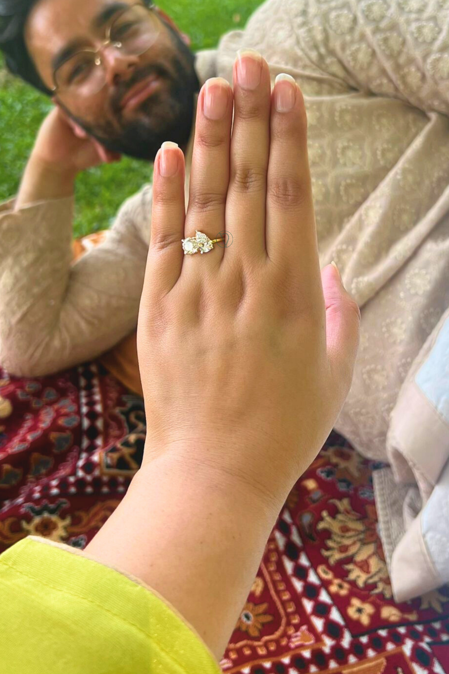 Luminosa Round and Pear Solitaire Ring