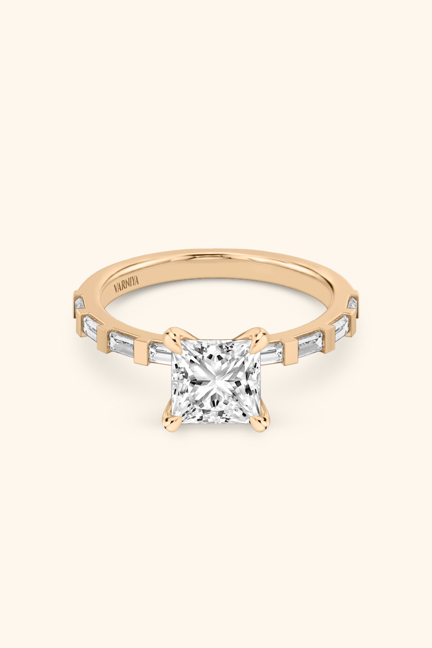 French Bar with Princess Solitaire Ring