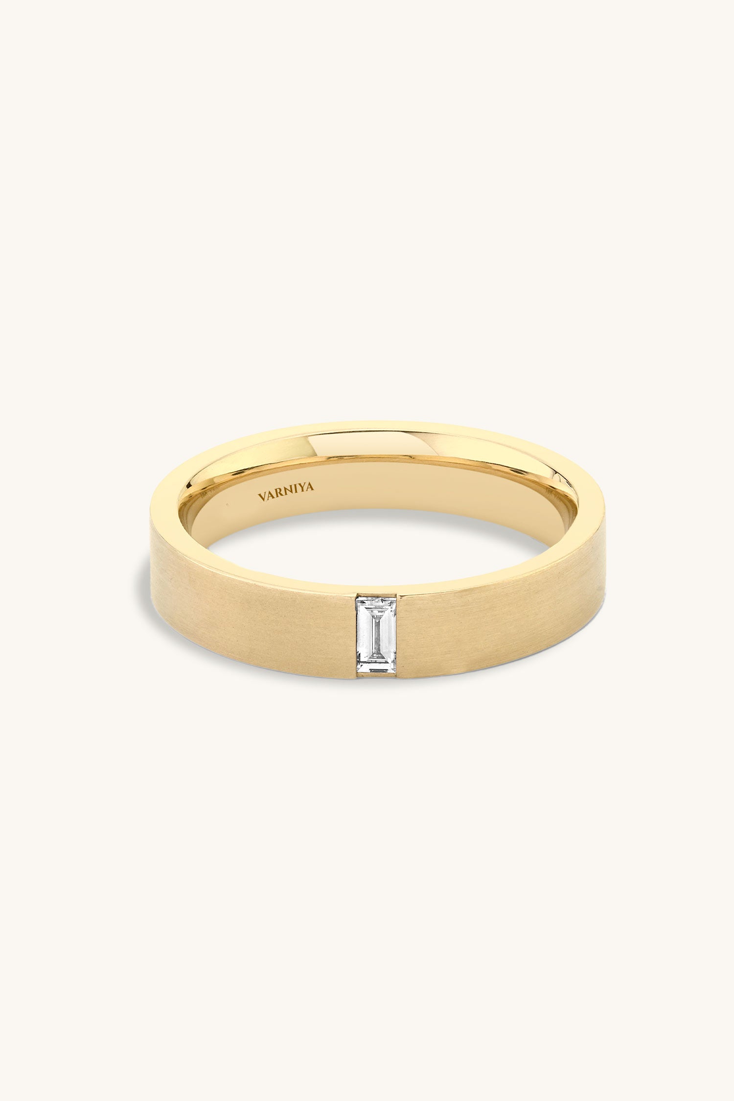 Camélia Men's Baguette French Band in Ring Size 19 (scooped)